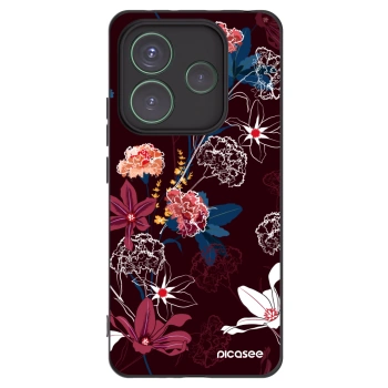 Picasee silikonový černý obal pro Xiaomi Redmi Note 14 5G - Dark Meadow