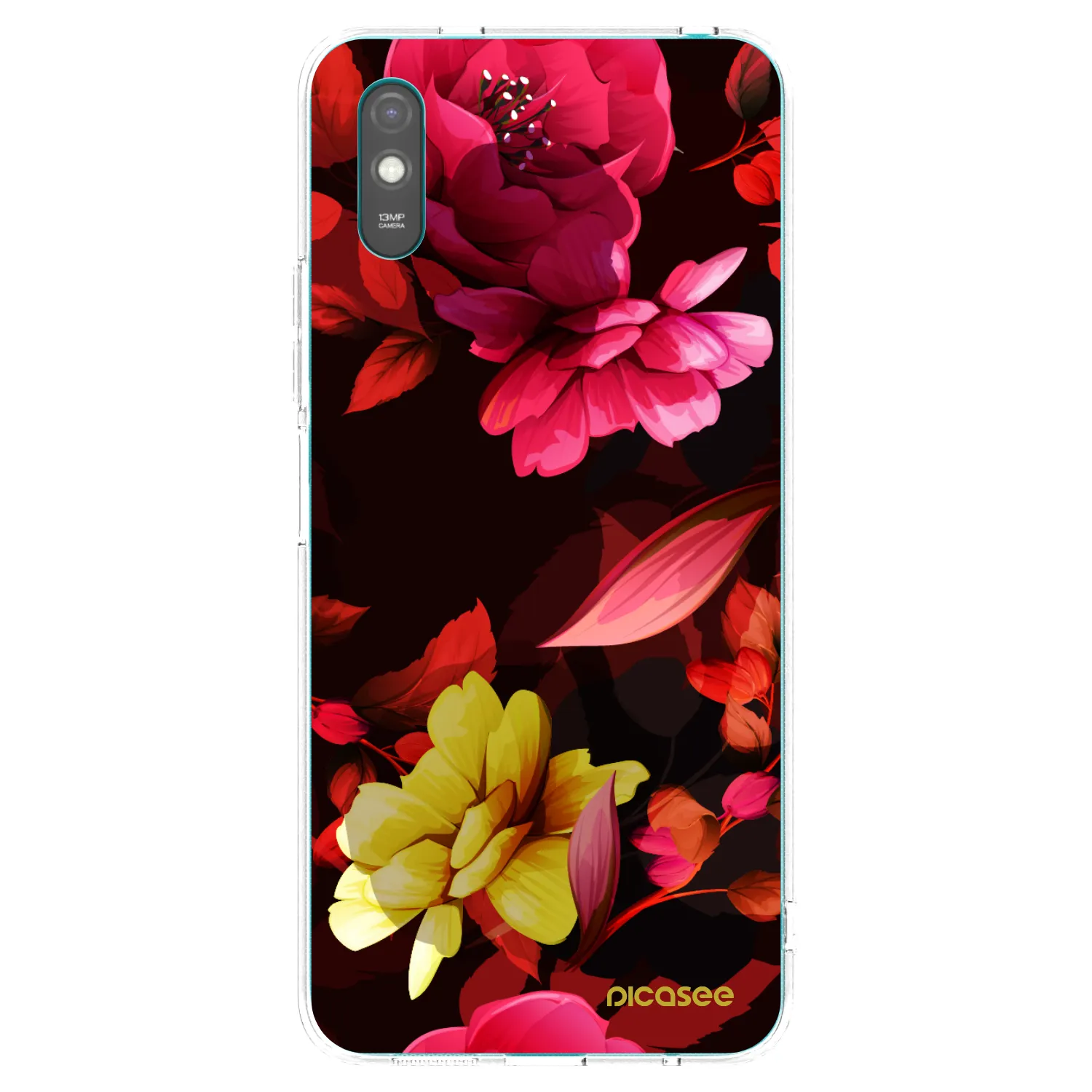 Picasee silikonový průhledný obal pro Xiaomi Redmi 9A - Dark Peonny