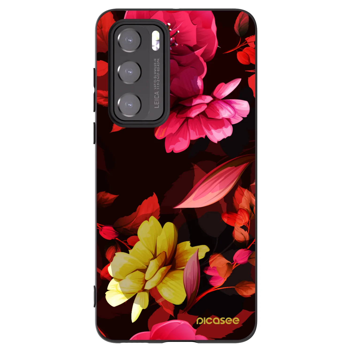 Picasee silikonový černý obal pro Huawei P40 - Dark Peonny