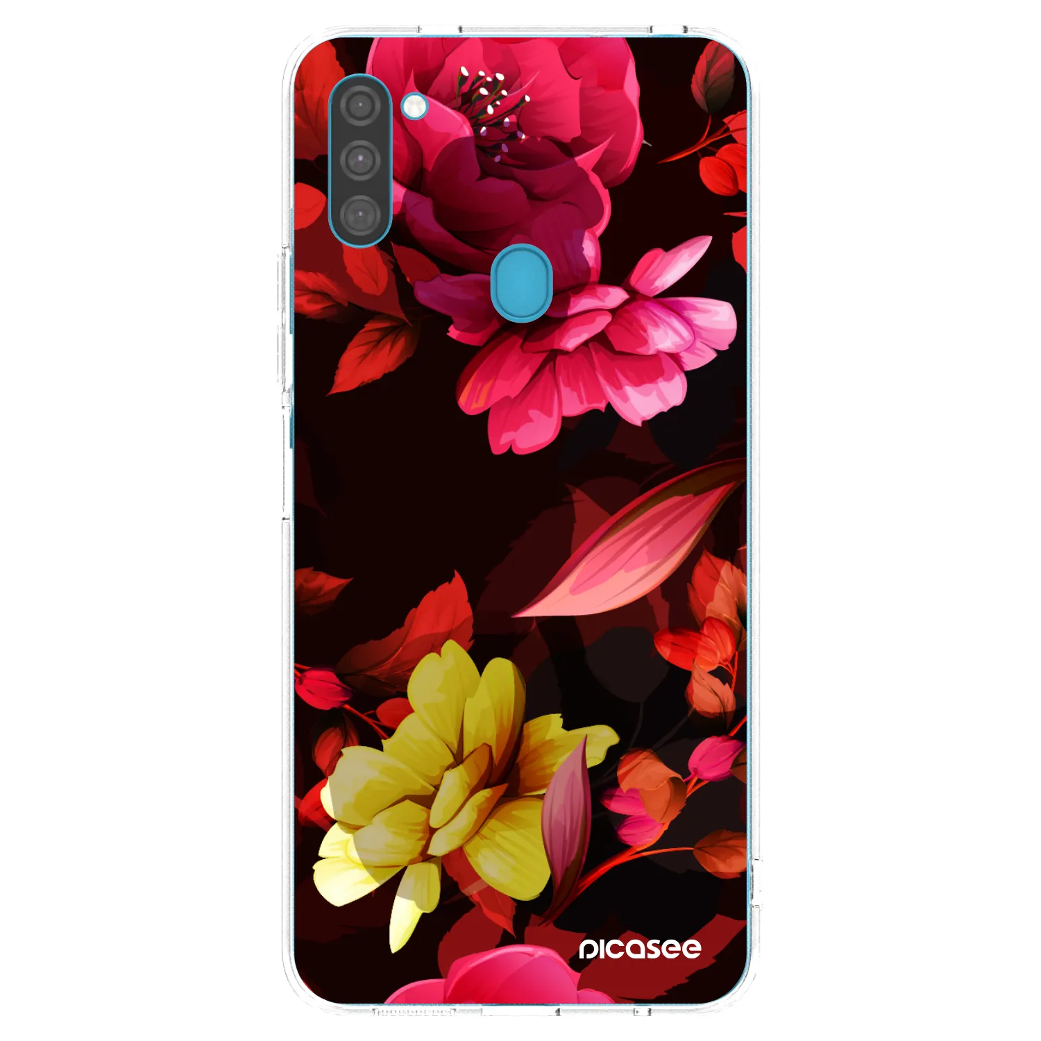 Picasee silikonový průhledný obal pro Samsung Galaxy M11 - Dark Peonny