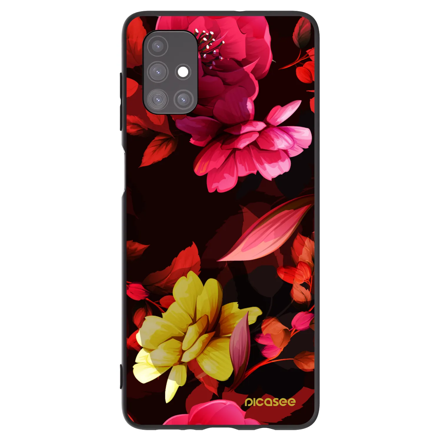 Picasee silikonový černý obal pro Samsung Galaxy M51 M515F - Dark Peonny