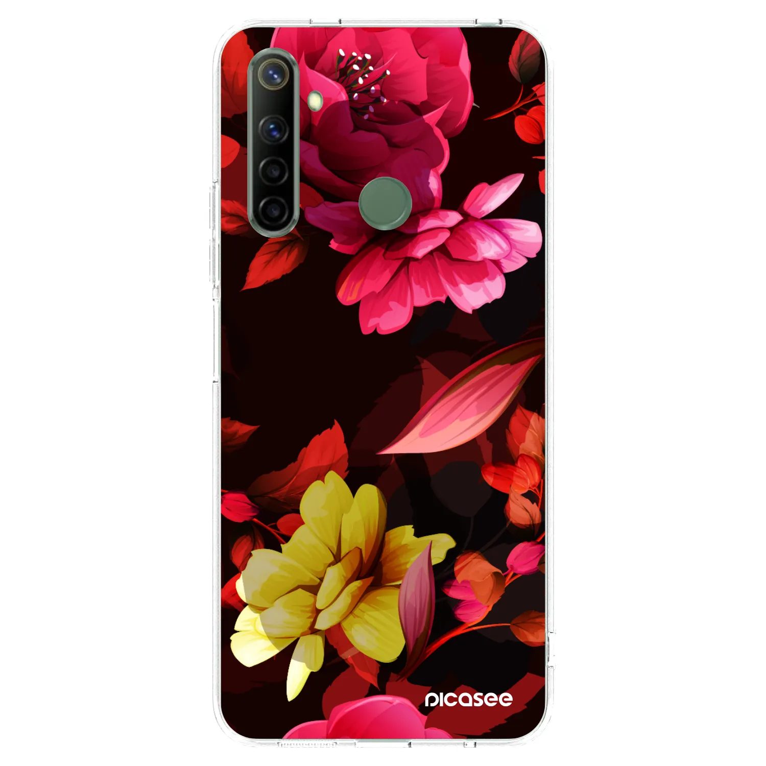 Picasee silikonový průhledný obal pro Realme 6i - Dark Peonny