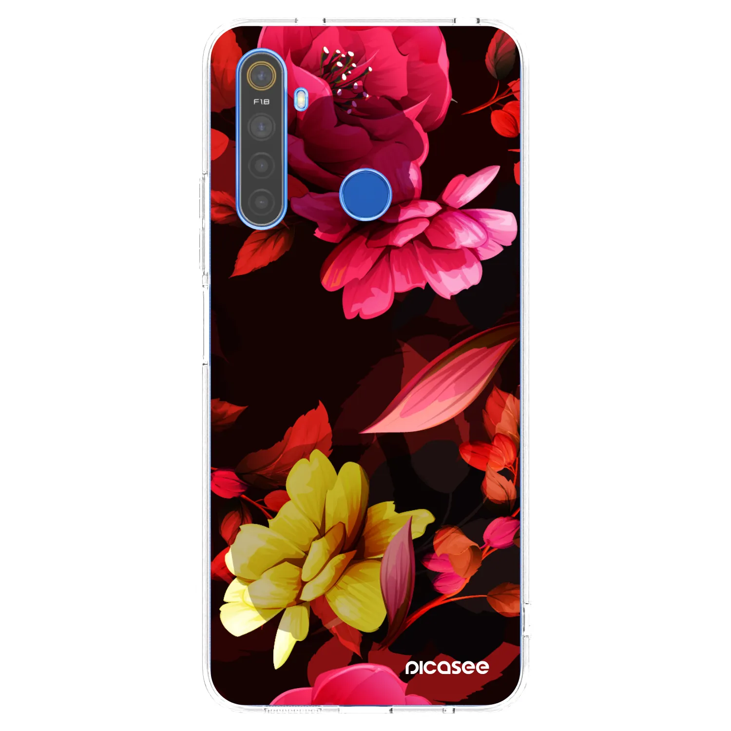Picasee silikonový průhledný obal pro Realme 5 - Dark Peonny