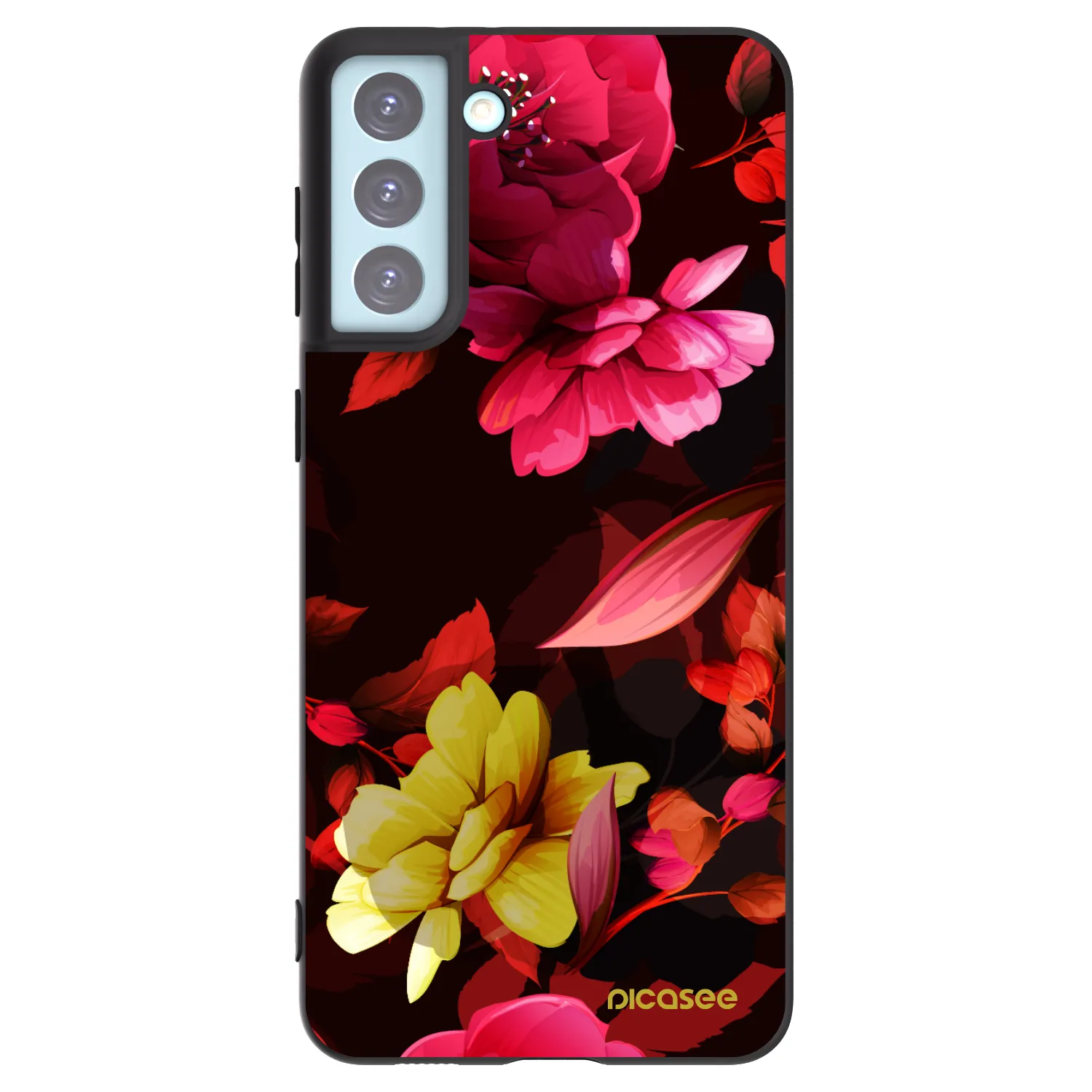 Picasee silikonový černý obal pro Samsung Galaxy S21+ 5G G996F - Dark Peonny