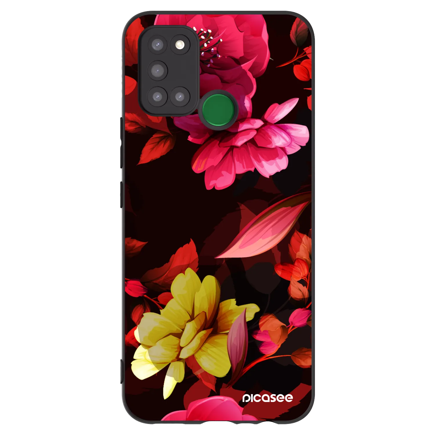 Picasee silikonový černý obal pro Realme 7i - Dark Peonny