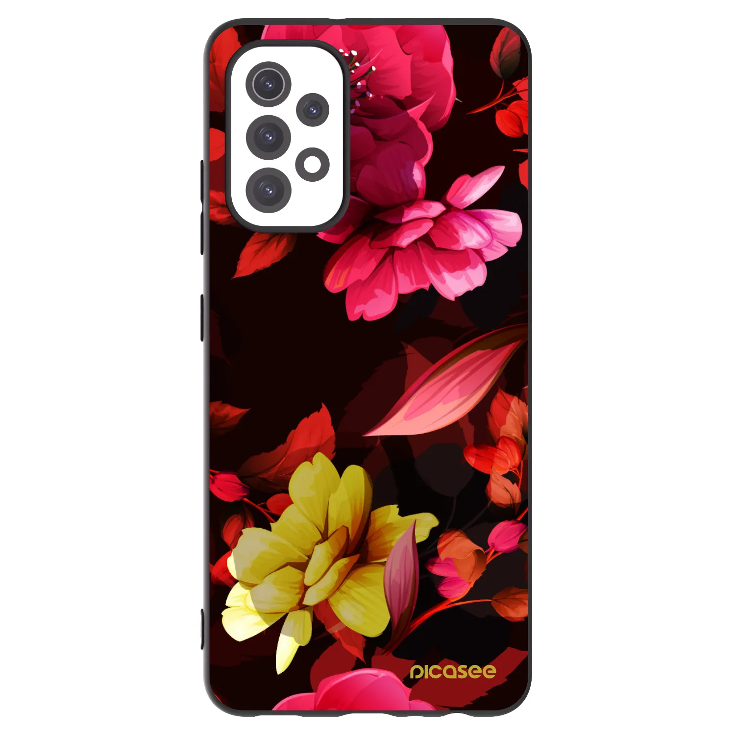 Picasee silikonový černý obal pro Samsung Galaxy A32 5G A326B - Dark Peonny