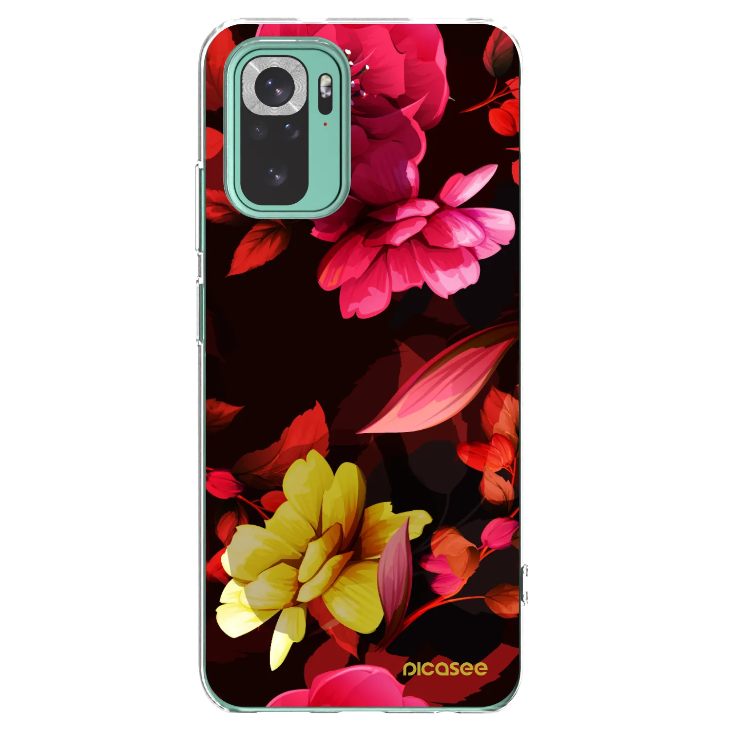 Picasee silikonový průhledný obal pro Xiaomi Redmi Note 10 Pro - Dark Peonny