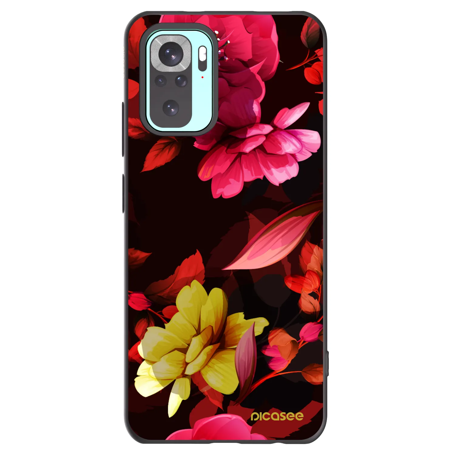 Picasee silikonový černý obal pro Xiaomi Redmi Note 10 Pro - Dark Peonny