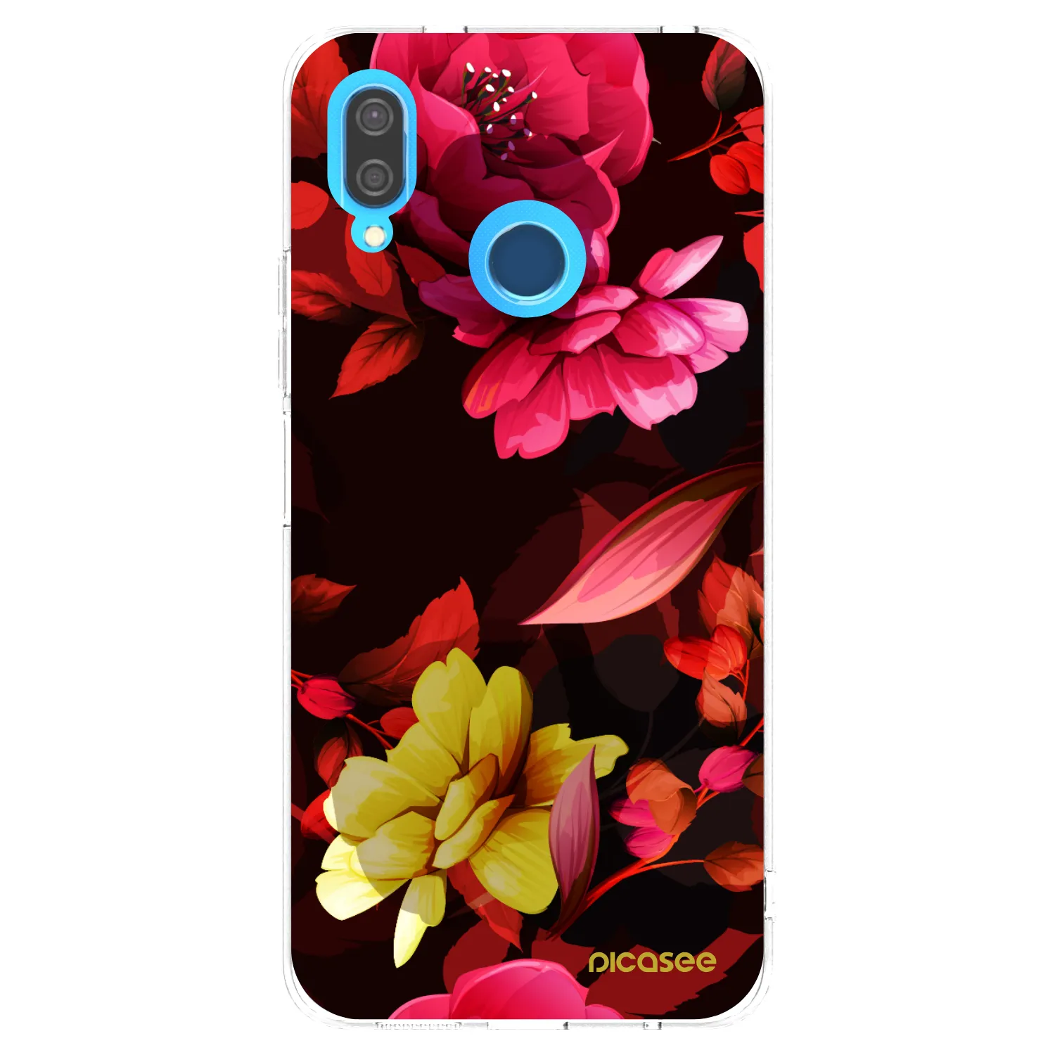 Picasee silikonový průhledný obal pro Huawei P20 Lite - Dark Peonny