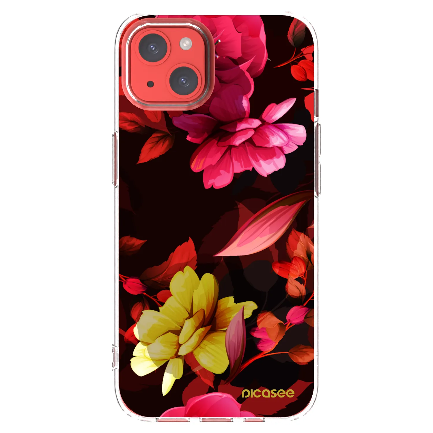 Picasee silikonový průhledný obal pro Apple iPhone 13 - Dark Peonny