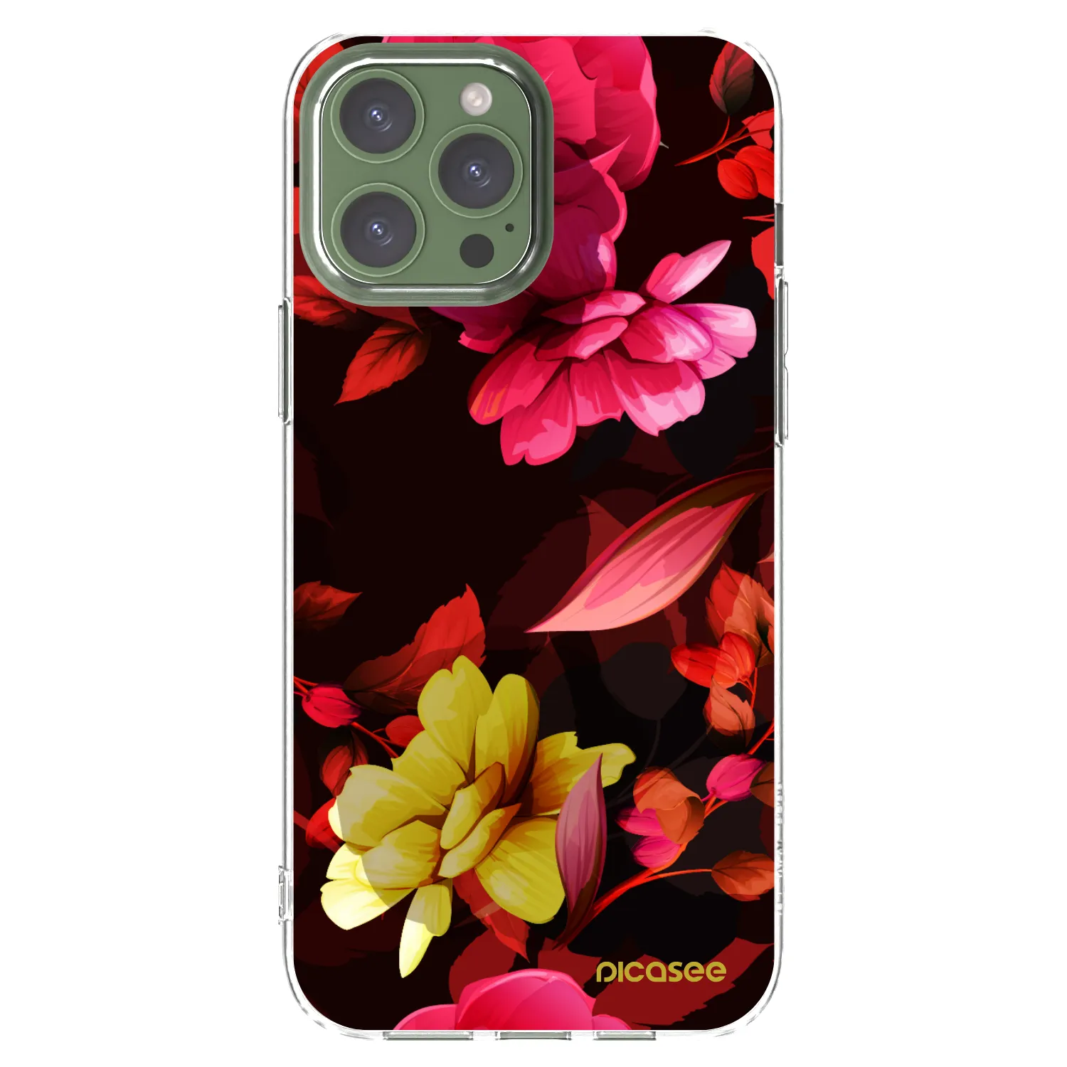 Picasee silikonový průhledný obal pro Apple iPhone 13 Pro Max - Dark Peonny