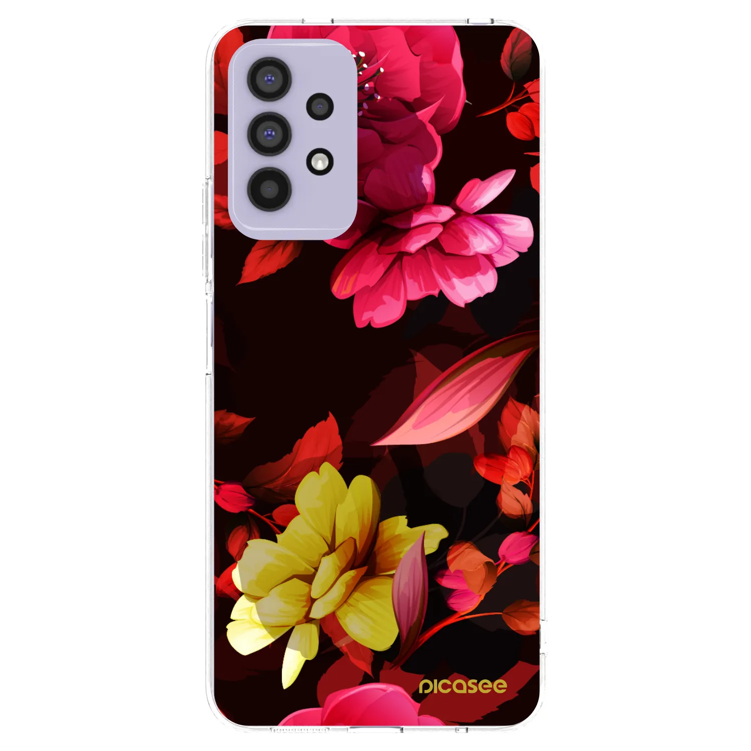 Picasee silikonový průhledný obal pro Samsung Galaxy A32 4G SM-A325F - Dark Peonny