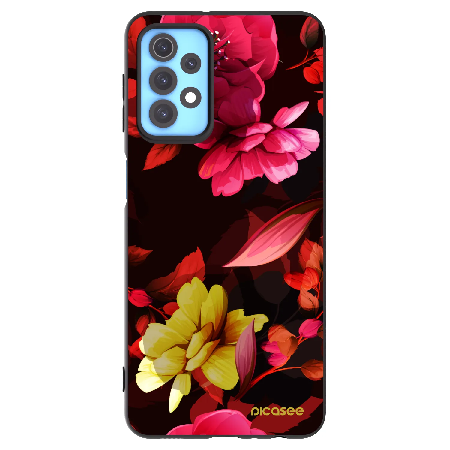 Picasee silikonový černý obal pro Samsung Galaxy A32 4G SM-A325F - Dark Peonny