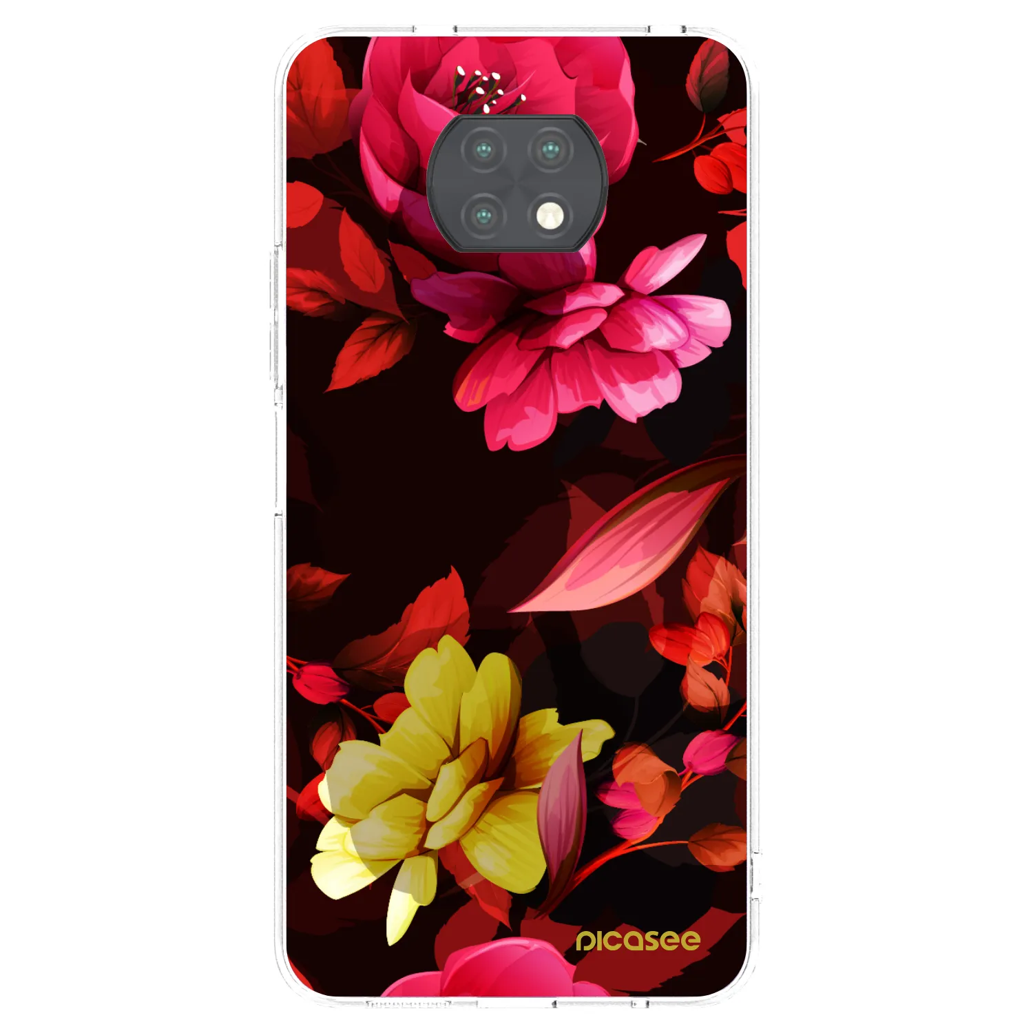 Picasee silikonový průhledný obal pro Xiaomi Redmi Note 9T - Dark Peonny