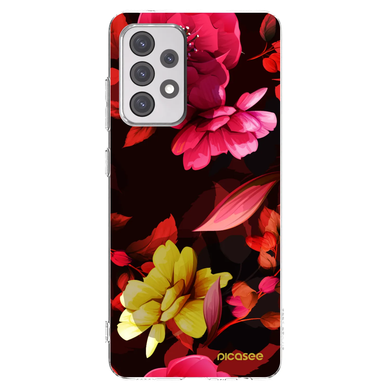 Picasee silikonový průhledný obal pro Samsung Galaxy A52s 5G A528B - Dark Peonny