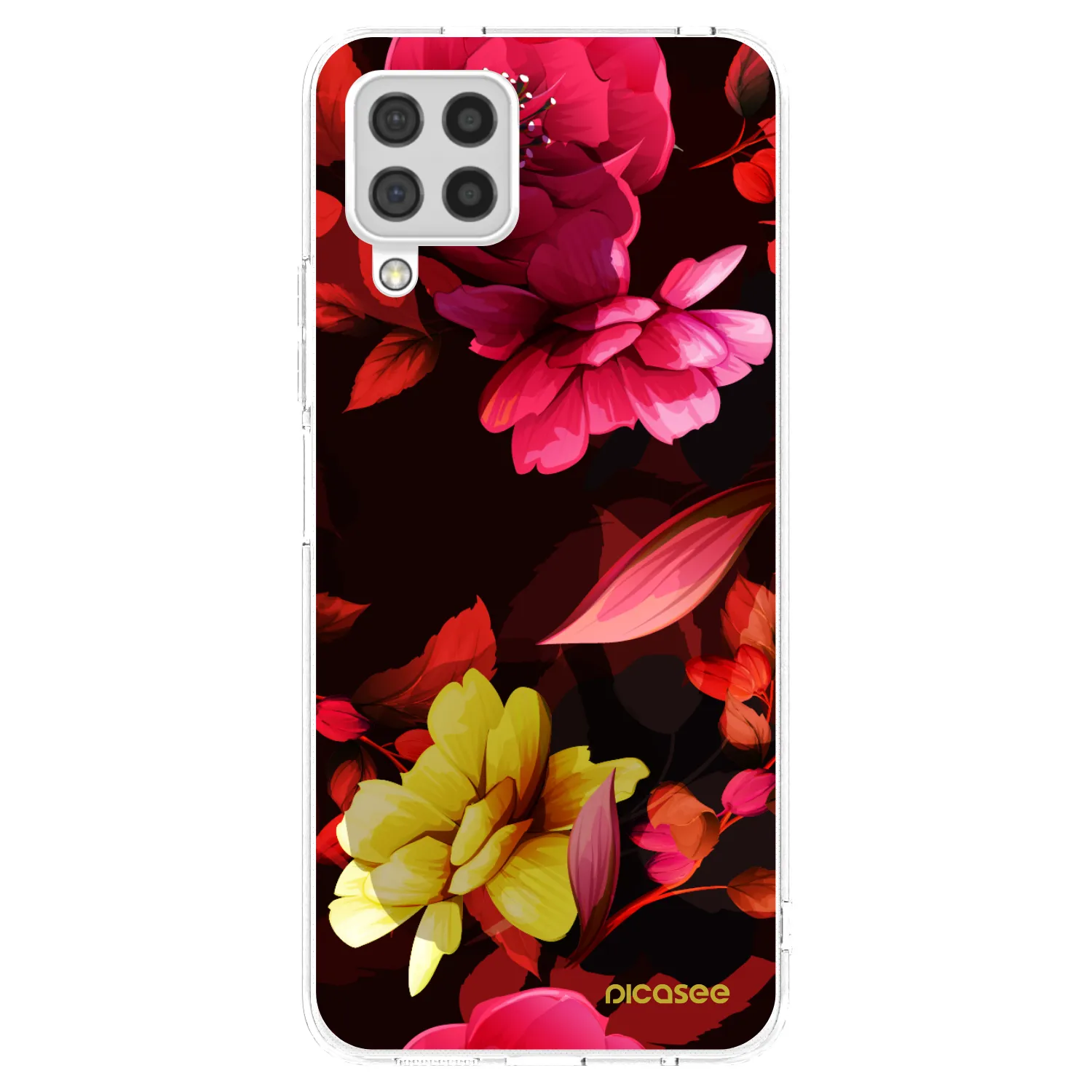 Picasee silikonový průhledný obal pro Samsung Galaxy A22 A225F 4G - Dark Peonny