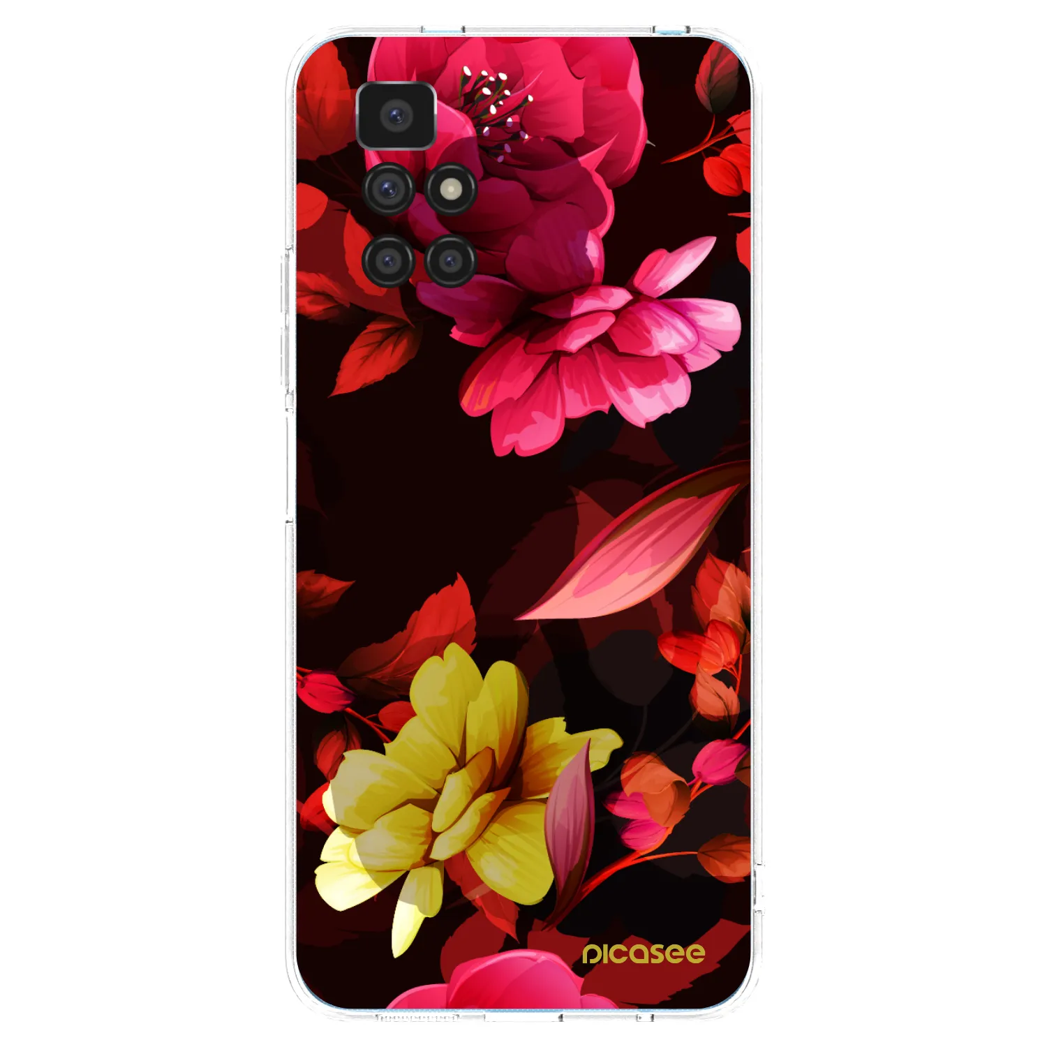 Picasee silikonový průhledný obal pro Xiaomi Redmi 10 - Dark Peonny