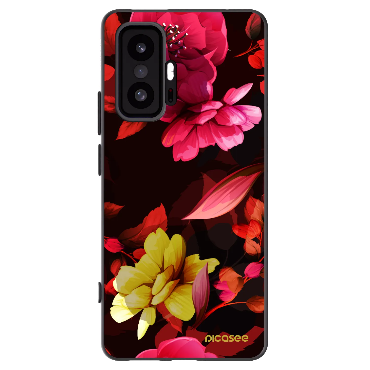 Picasee silikonový černý obal pro Xiaomi 11T - Dark Peonny