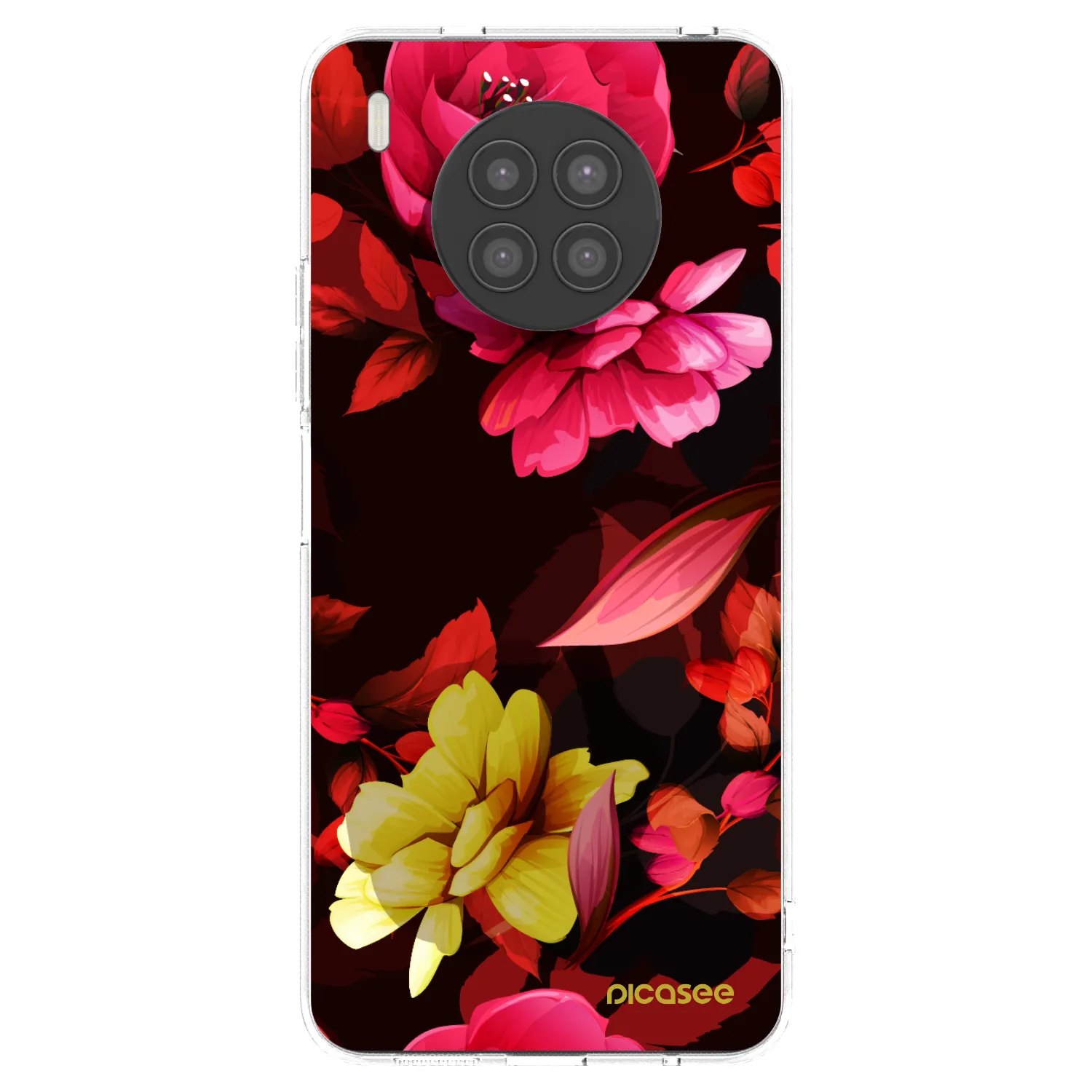 Picasee silikonový průhledný obal pro Huawei Nova 8i - Dark Peonny