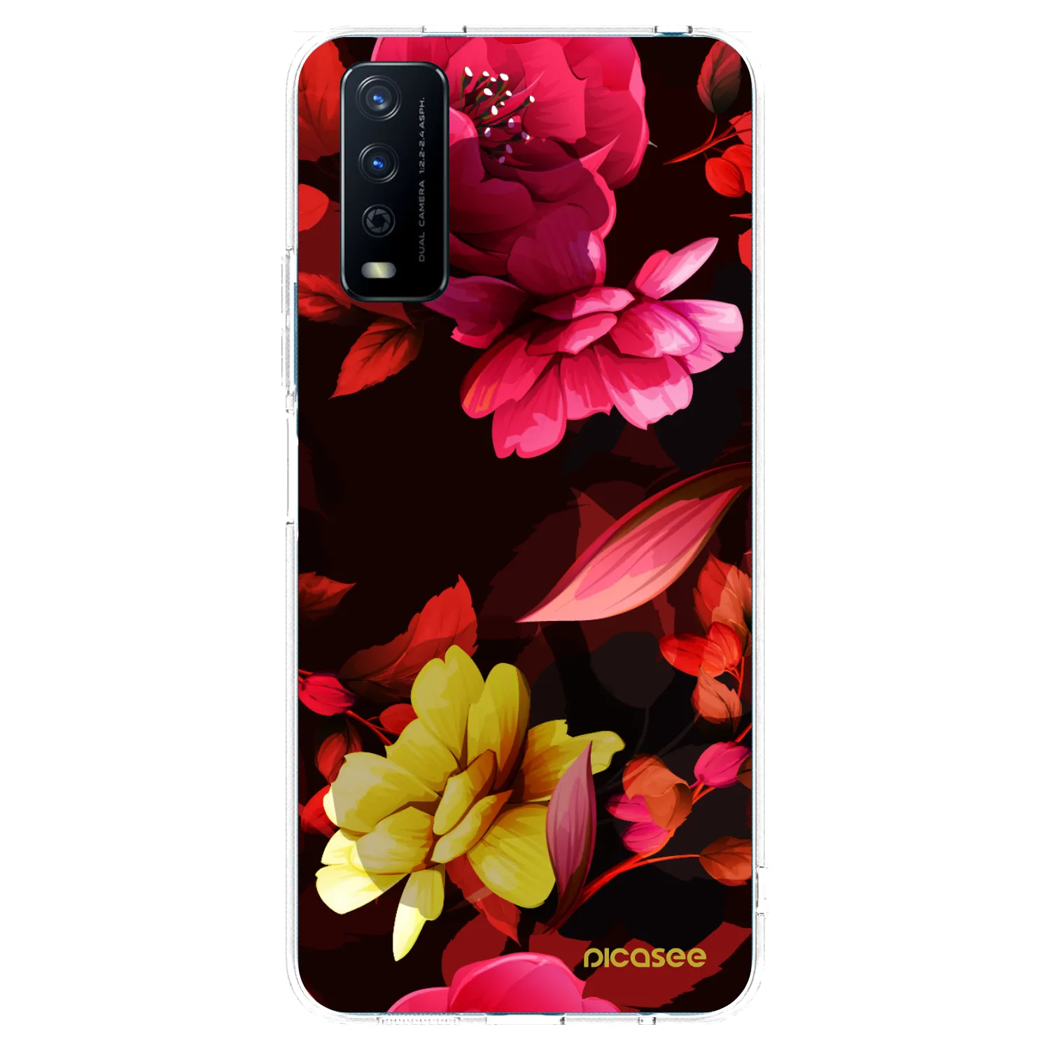 Picasee silikonový průhledný obal pro Vivo Y11s - Dark Peonny