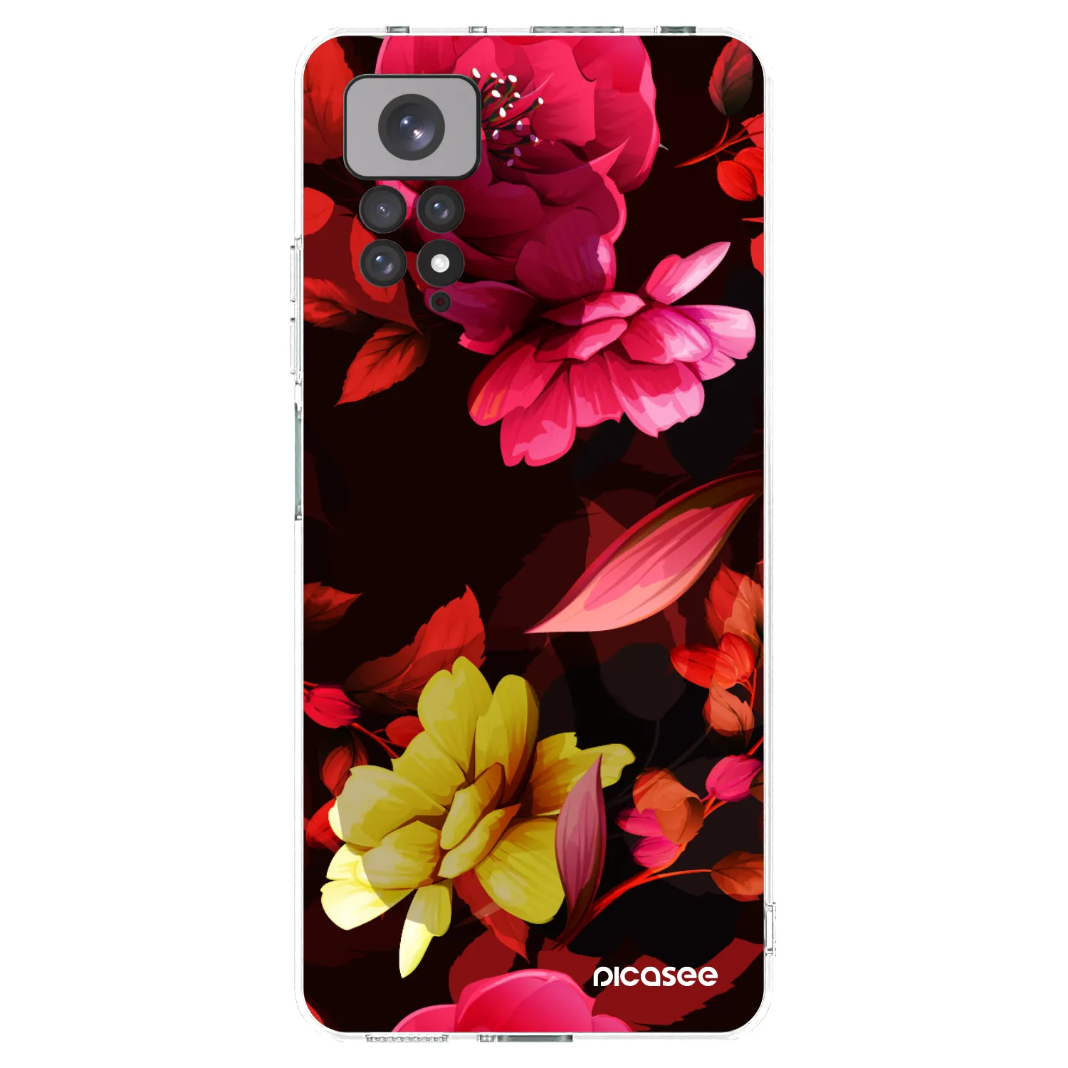 Picasee silikonový průhledný obal pro Xiaomi Redmi Note 11S 4G - Dark Peonny
