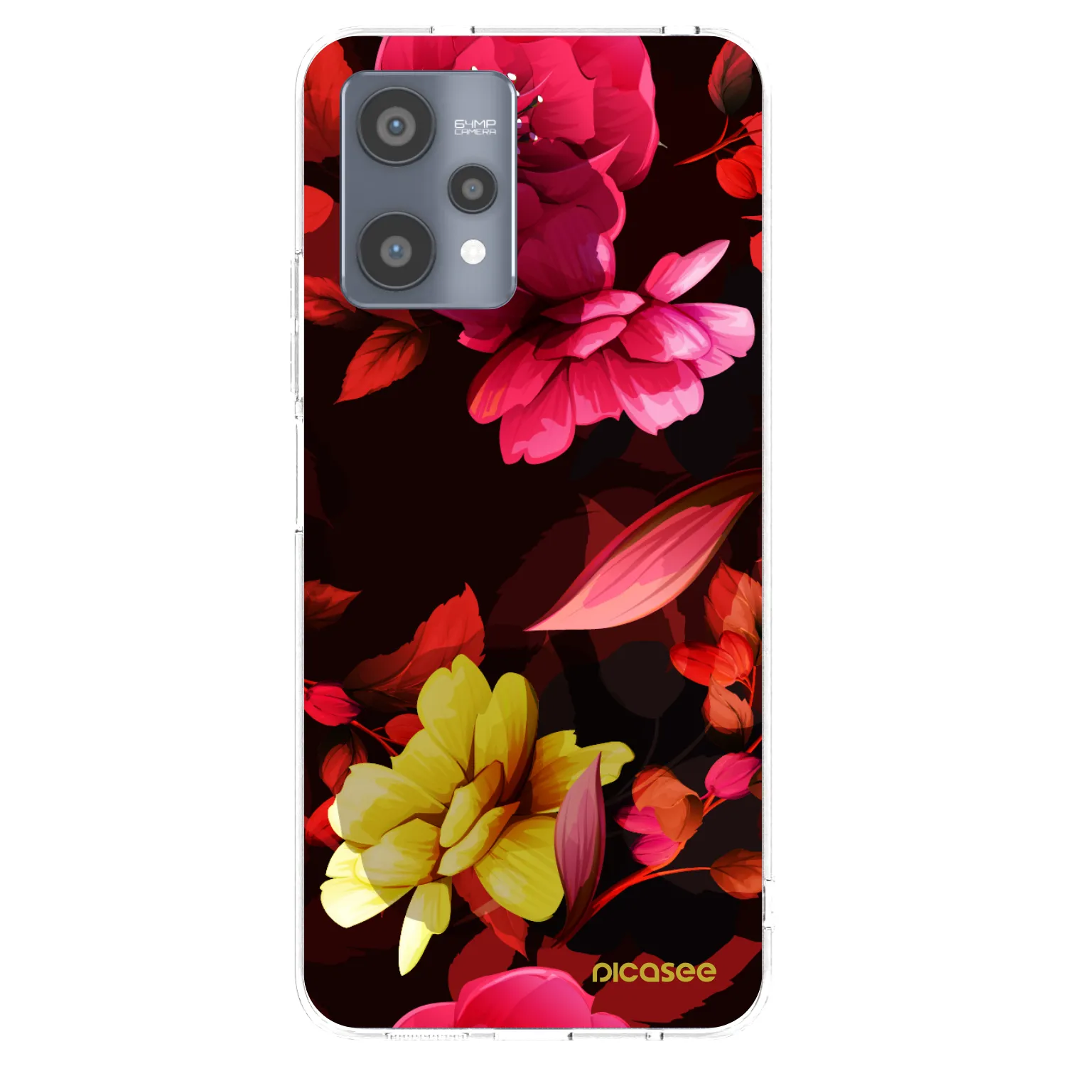 Picasee silikonový průhledný obal pro Realme 9 Pro 5G - Dark Peonny
