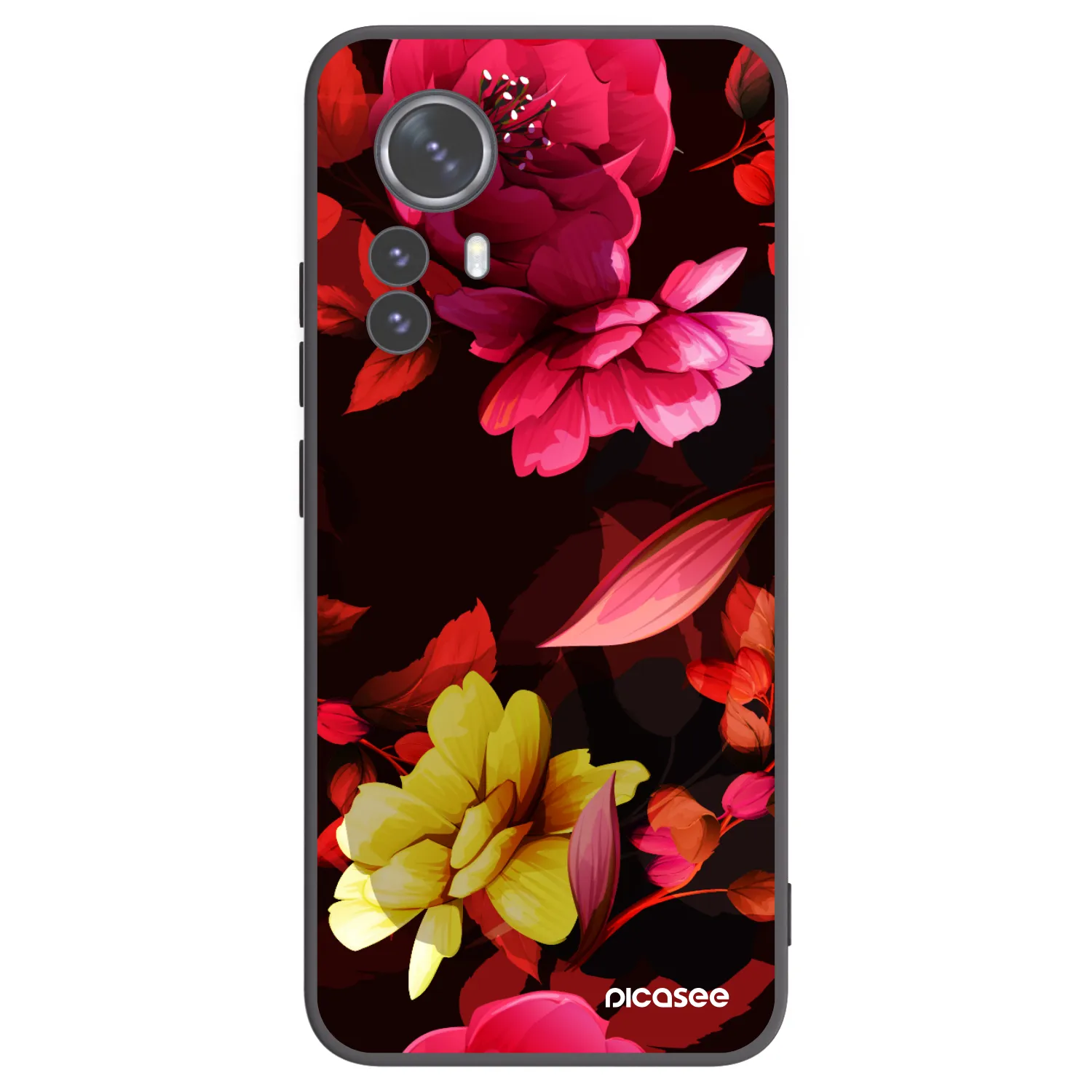 Picasee silikonový černý obal pro Xiaomi 12 Pro - Dark Peonny