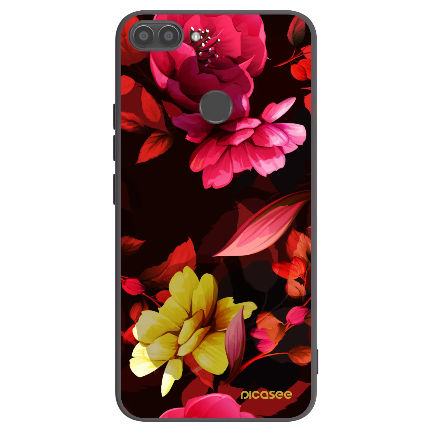 Picasee silikonový černý obal pro Huawei P Smart - Dark Peonny