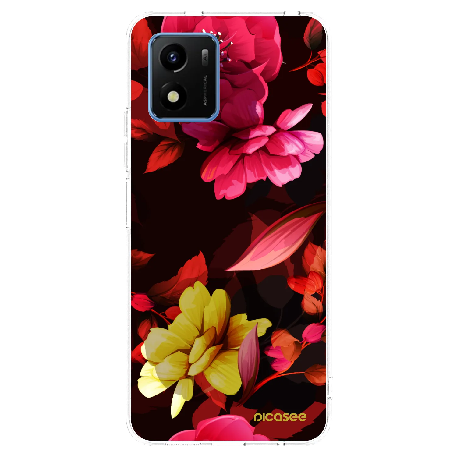 Picasee silikonový průhledný obal pro Vivo Y01 - Dark Peonny