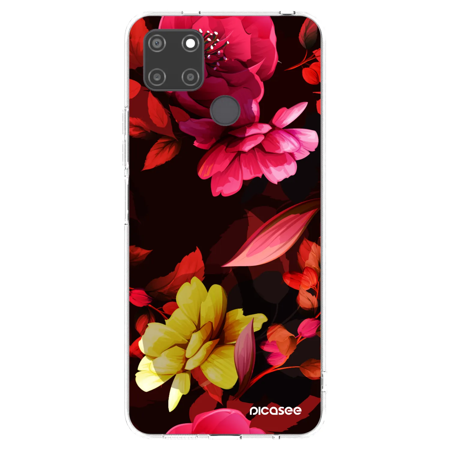 Picasee silikonový průhledný obal pro Realme C21Y - Dark Peonny