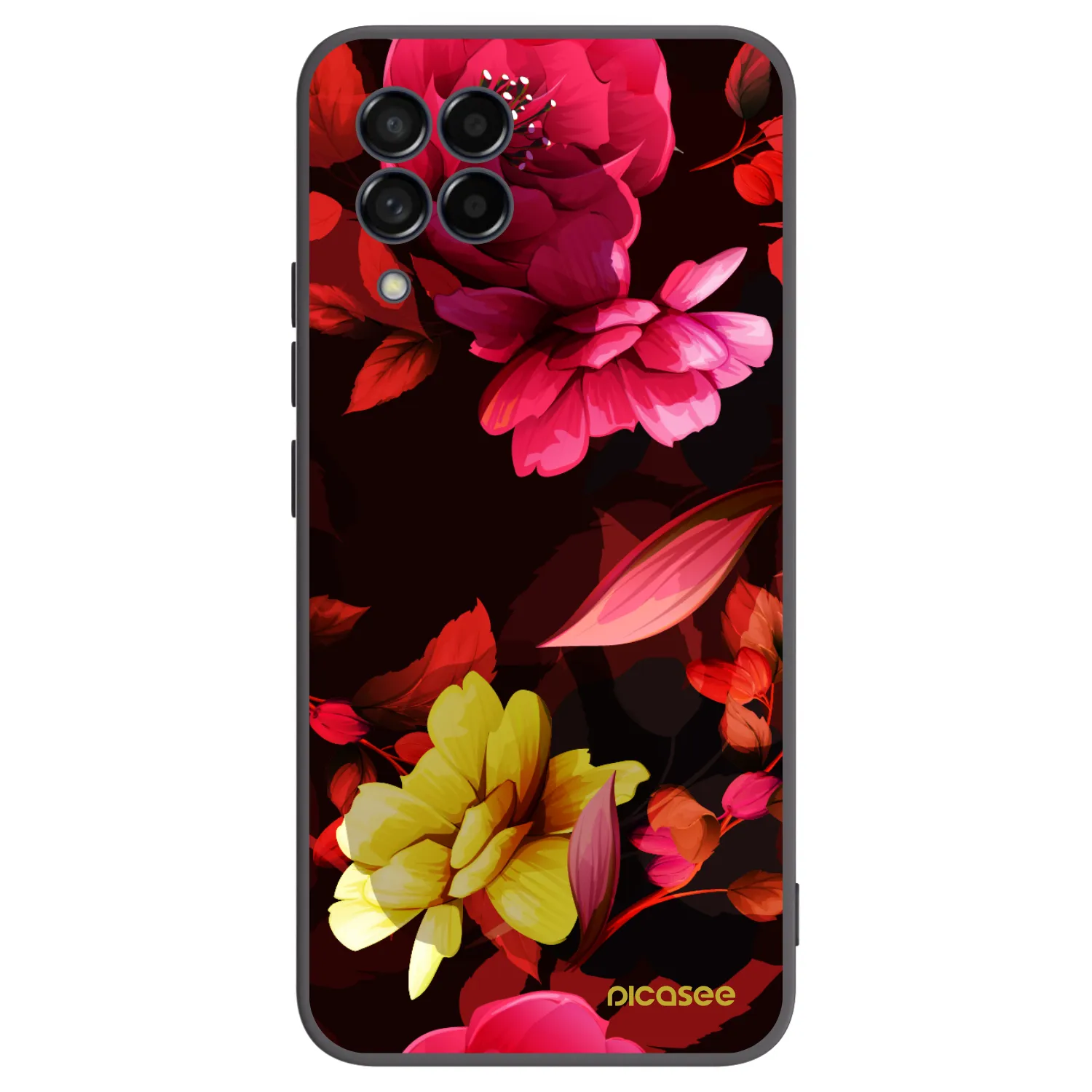 Picasee silikonový černý obal pro Samsung Galaxy M53 5G - Dark Peonny
