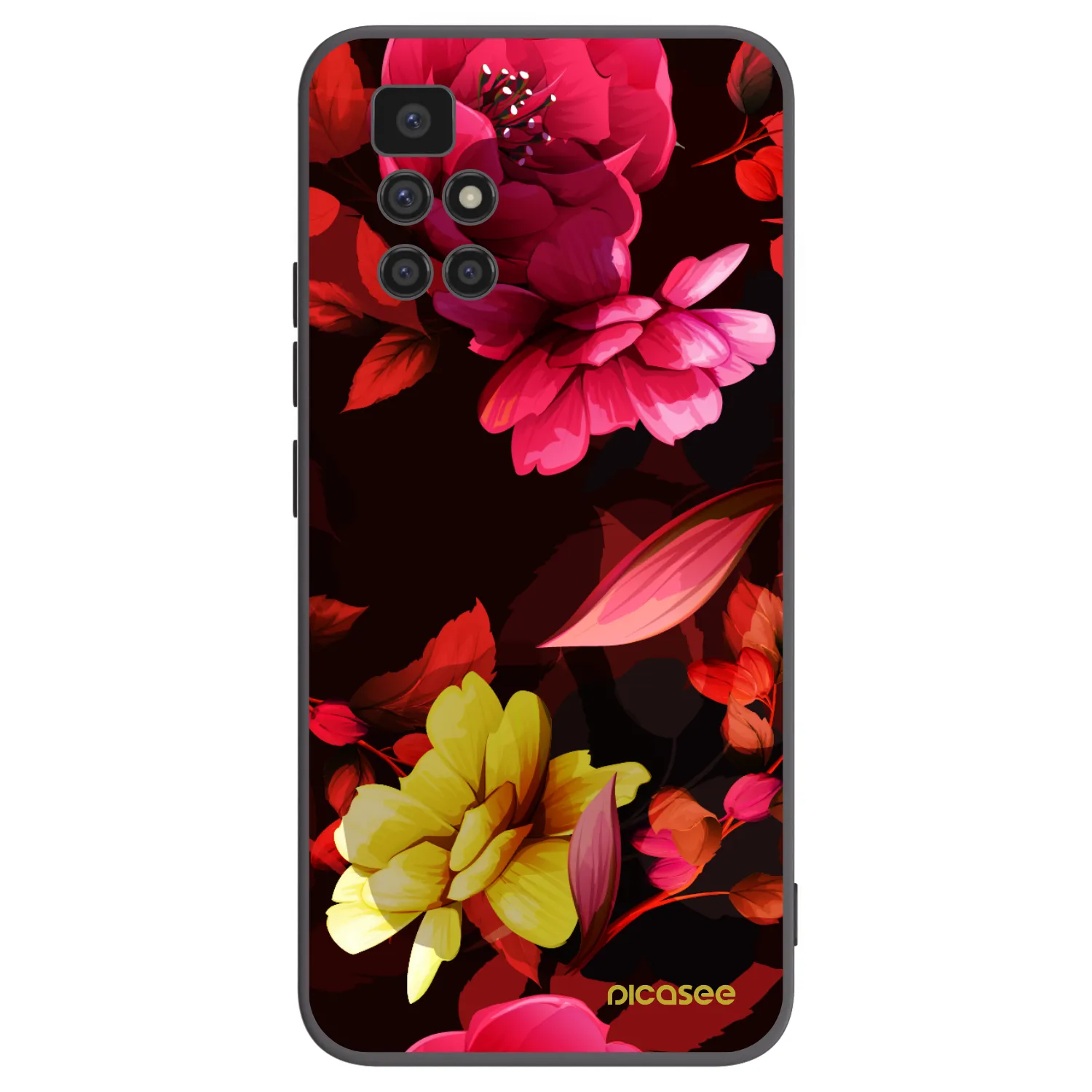 Picasee silikonový černý obal pro Xiaomi Redmi 10 (2022) - Dark Peonny