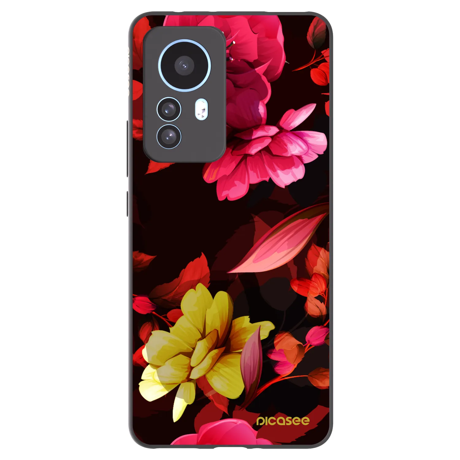 Picasee silikonový černý obal pro Xiaomi 12T - Dark Peonny