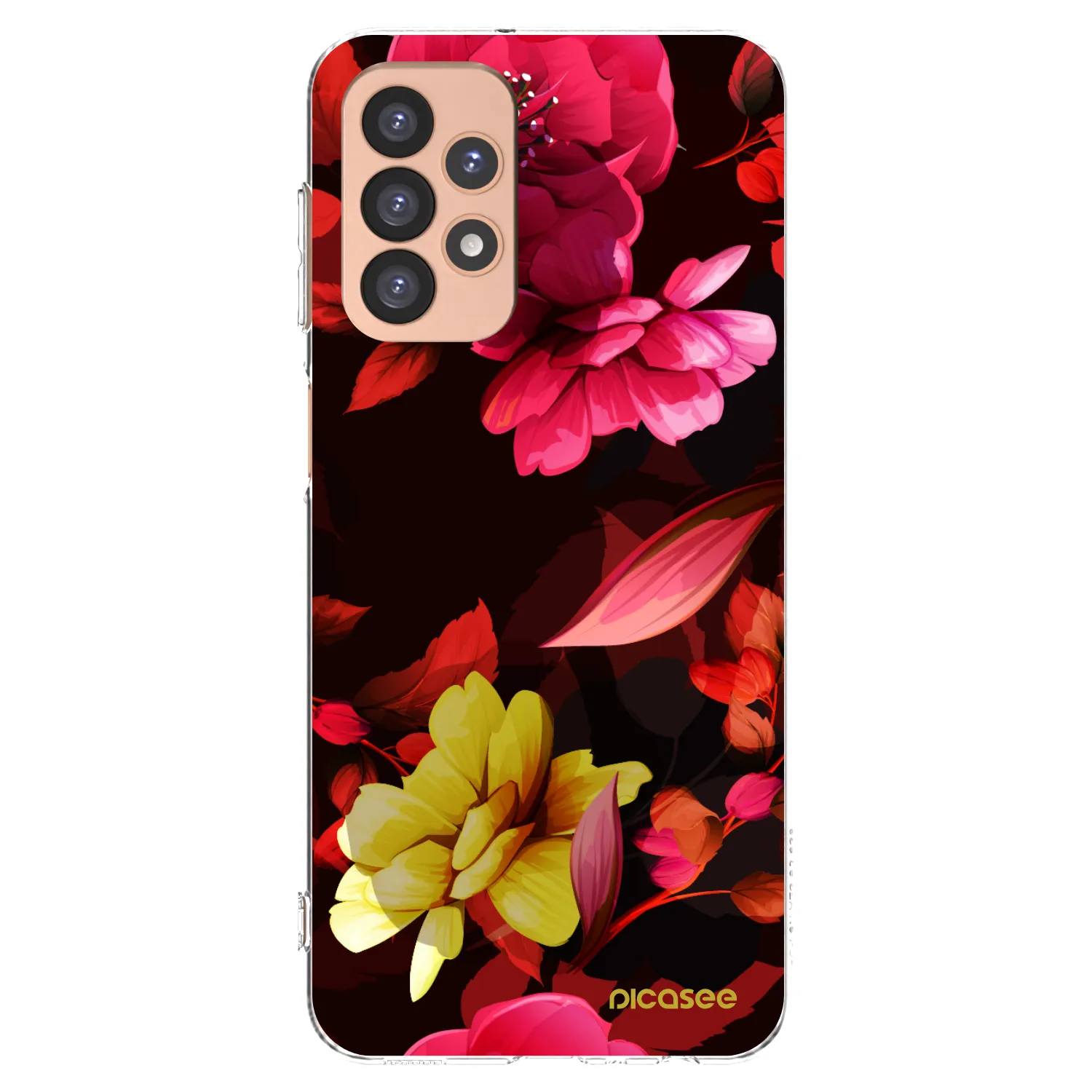Picasee silikonový průhledný obal pro Samsung Galaxy A23 A236B 5G - Dark Peonny