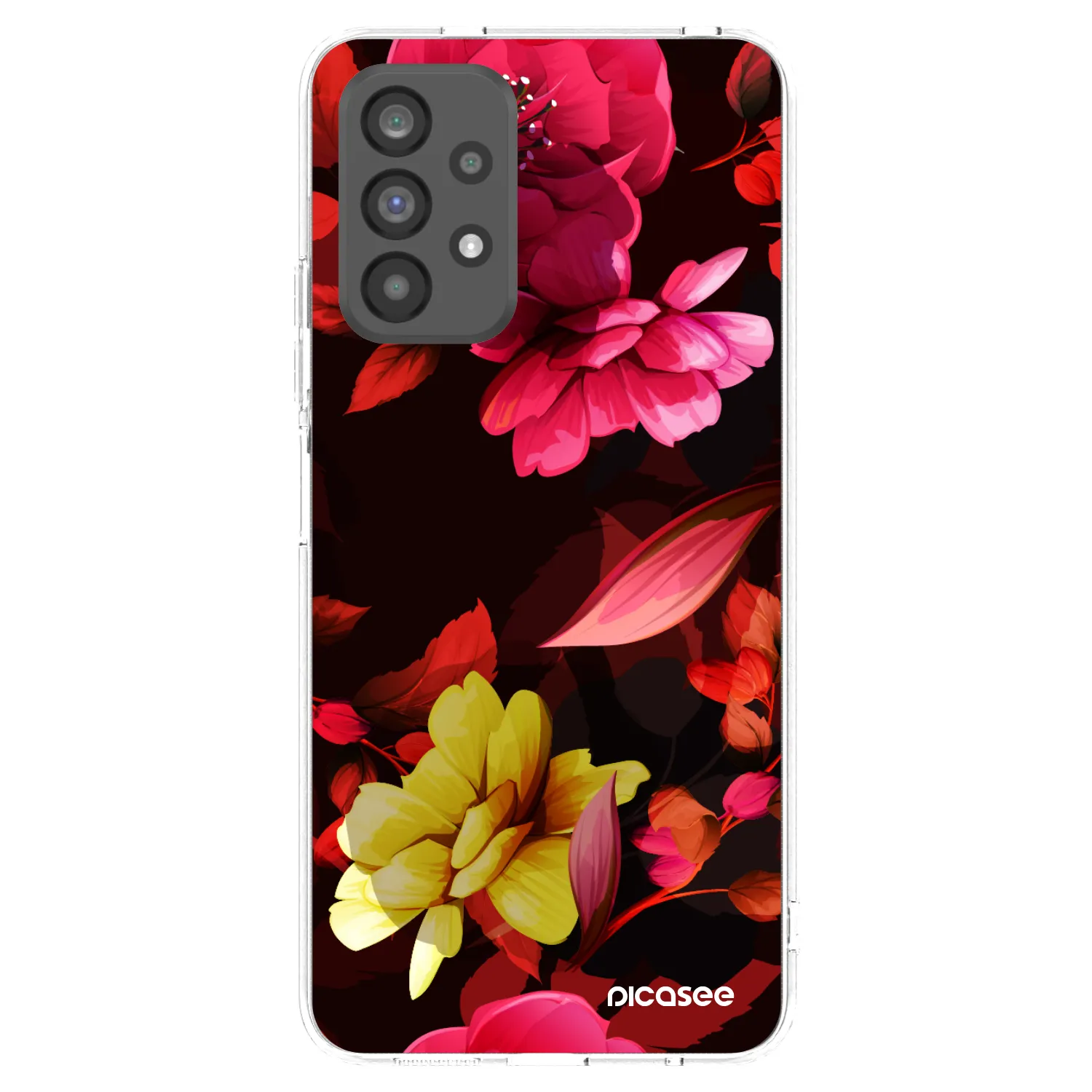 Picasee silikonový průhledný obal pro Samsung Galaxy A73 5G - Dark Peonny