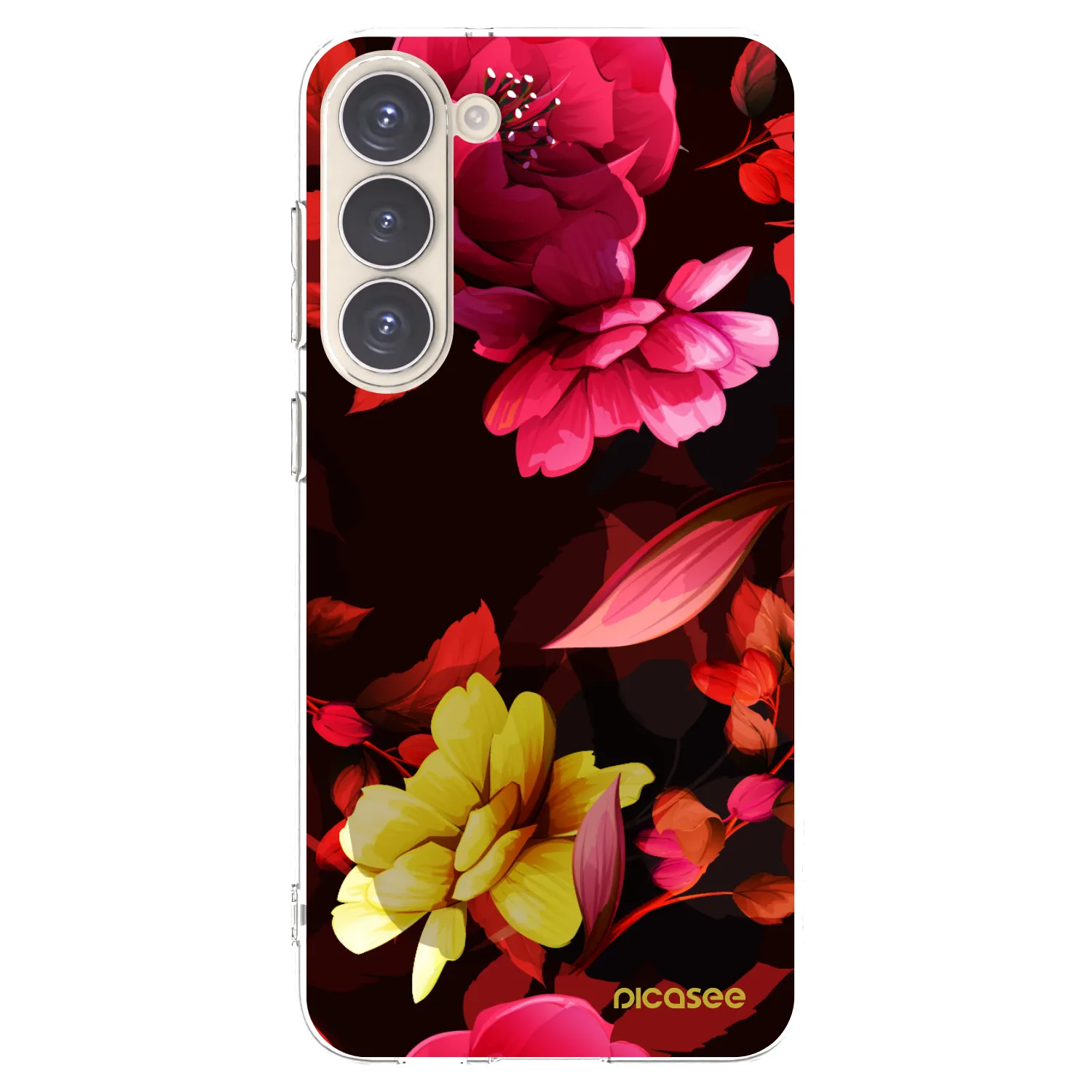 Picasee silikonový průhledný obal pro Samsung Galaxy S23+ 5G - Dark Peonny