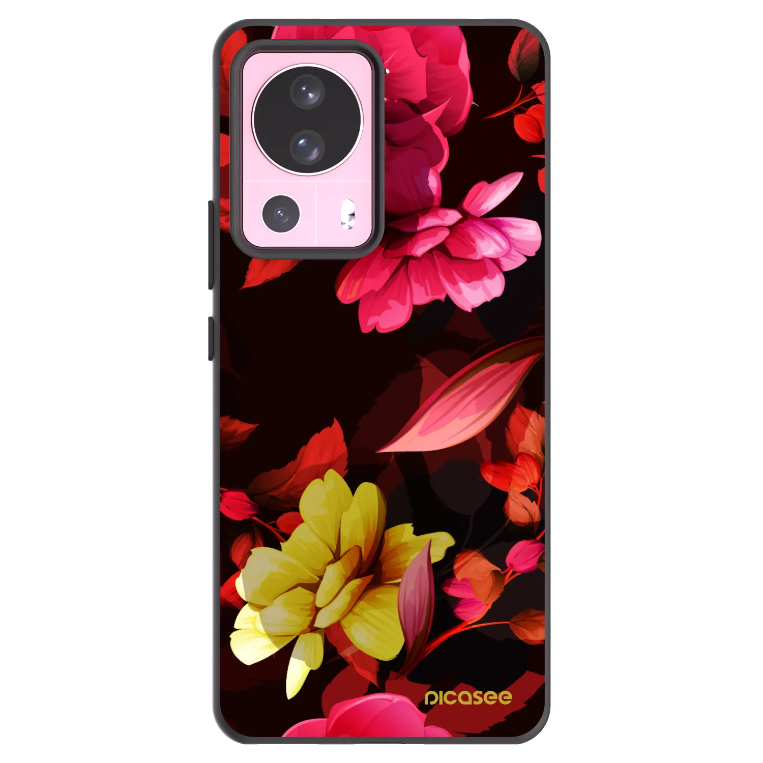 Picasee silikonový černý obal pro Xiaomi 13 Lite - Dark Peonny