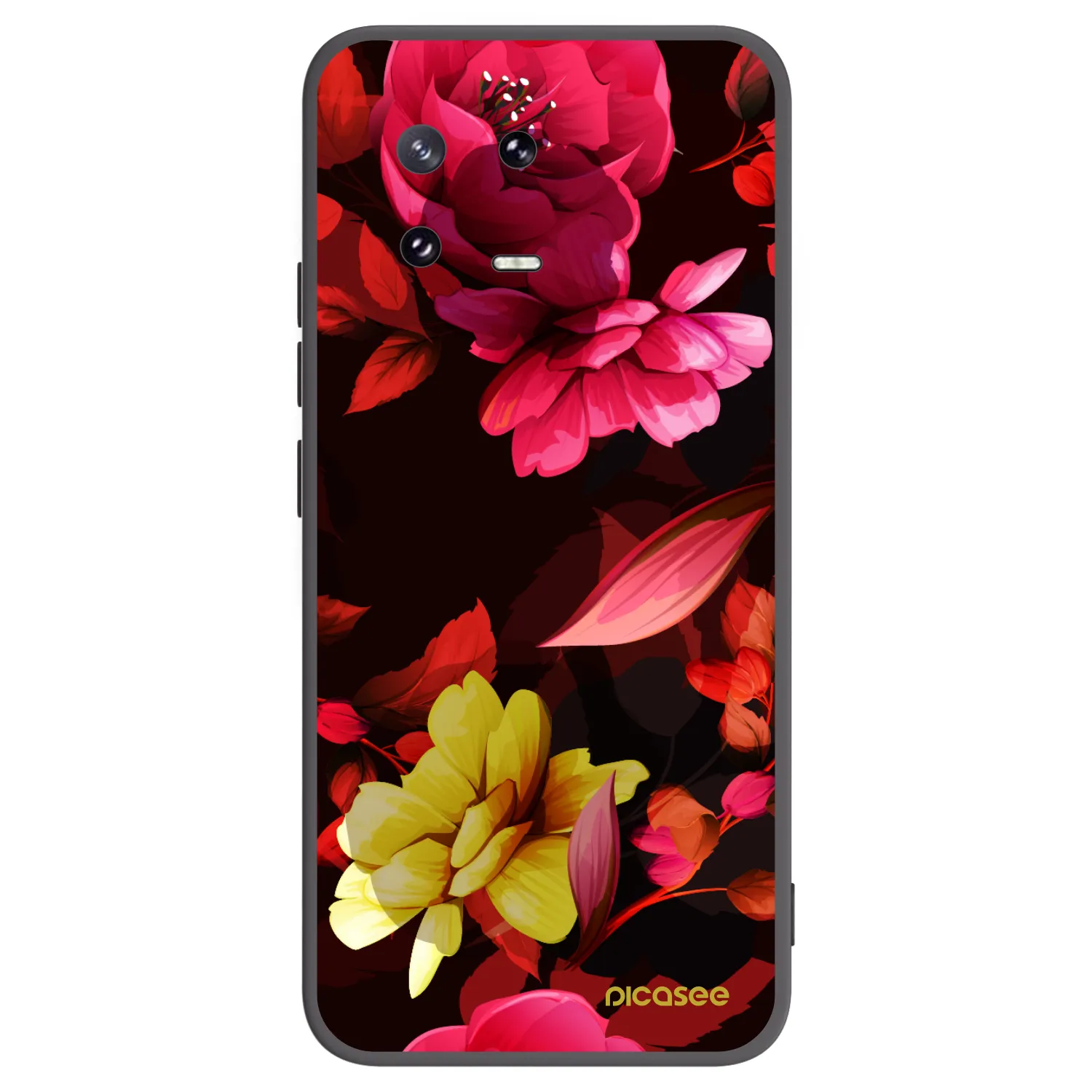 Picasee silikonový černý obal pro Xiaomi 13 Pro - Dark Peonny