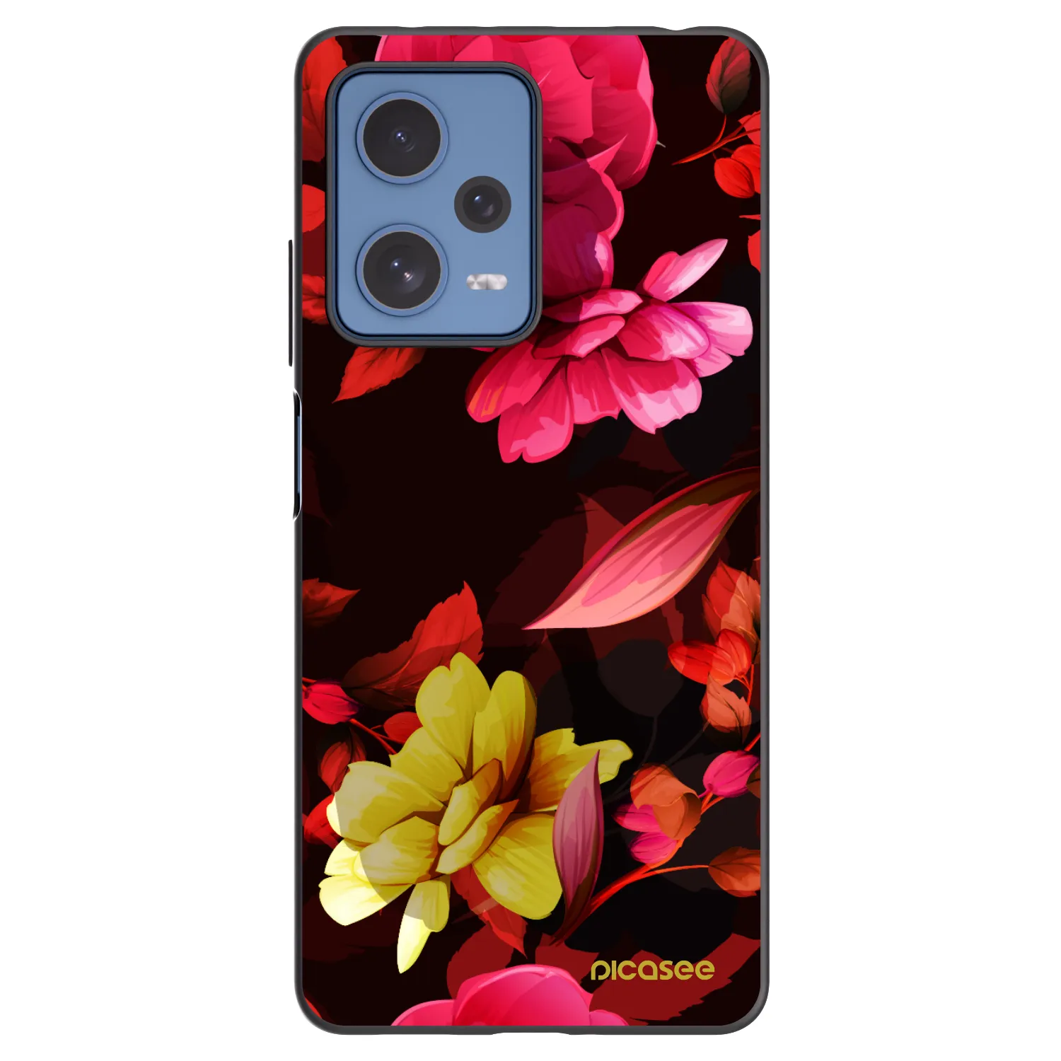 Picasee silikonový černý obal pro Xiaomi Redmi Note 12 Pro 5G - Dark Peonny