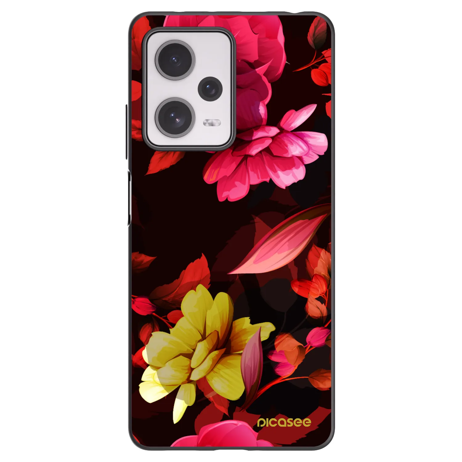Picasee silikonový černý obal pro Xiaomi Redmi Note 12 Pro+ 5G - Dark Peonny