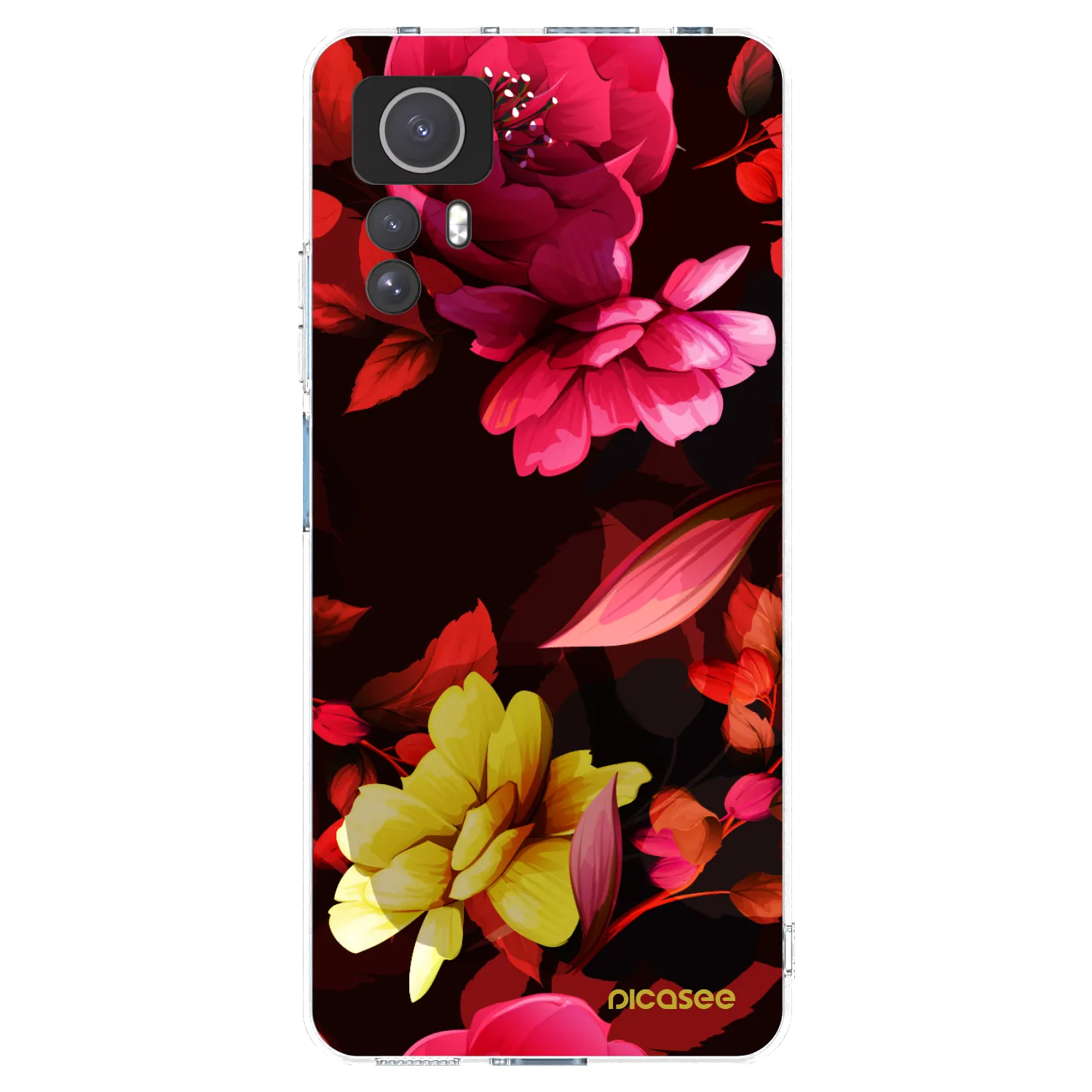 Picasee silikonový průhledný obal pro Xiaomi Redmi Note 12S - Dark Peonny