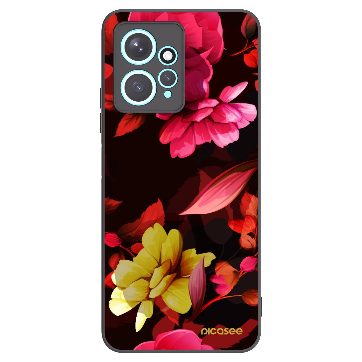 Picasee silikonový černý obal pro Xiaomi Redmi Note 12 4G - Dark Peonny