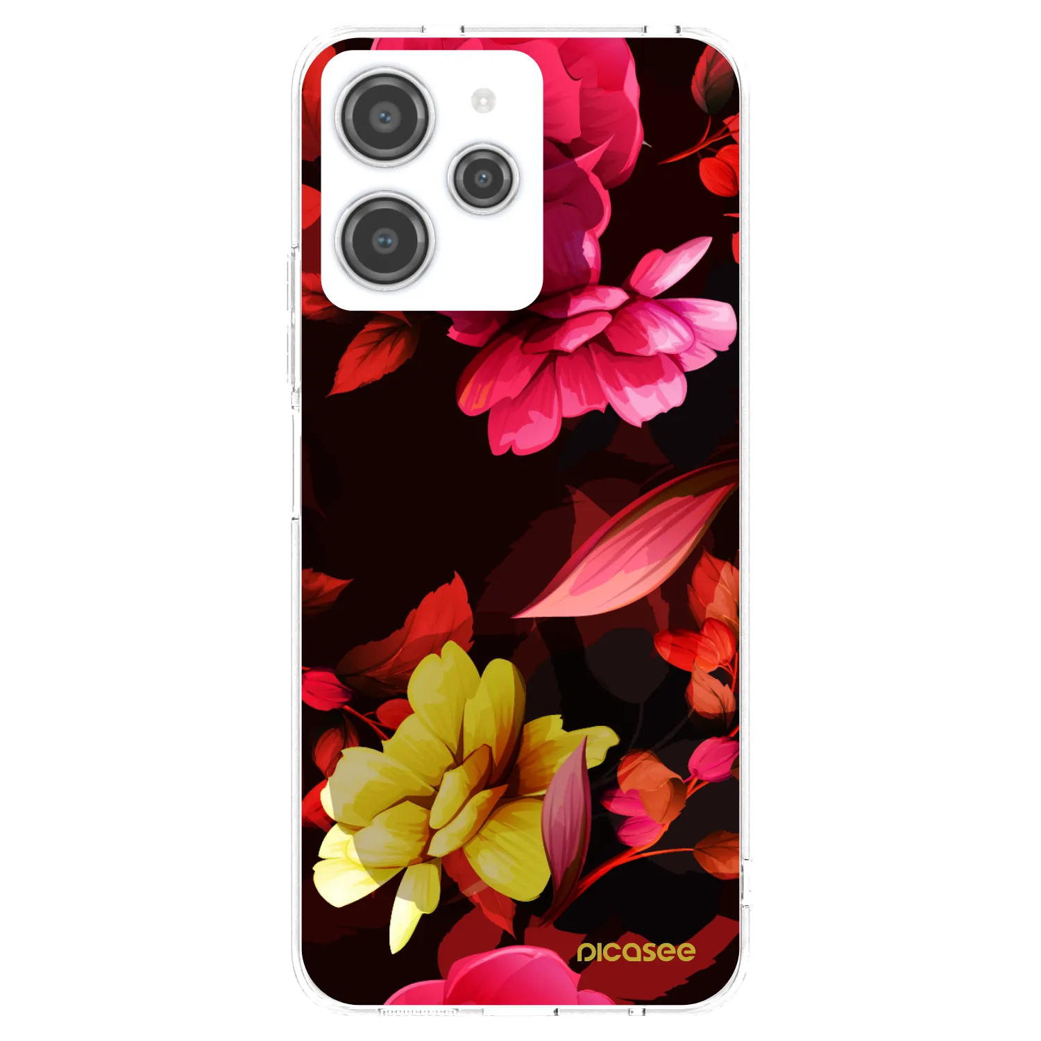 Picasee silikonový průhledný obal pro Xiaomi Redmi 12 4G - Dark Peonny