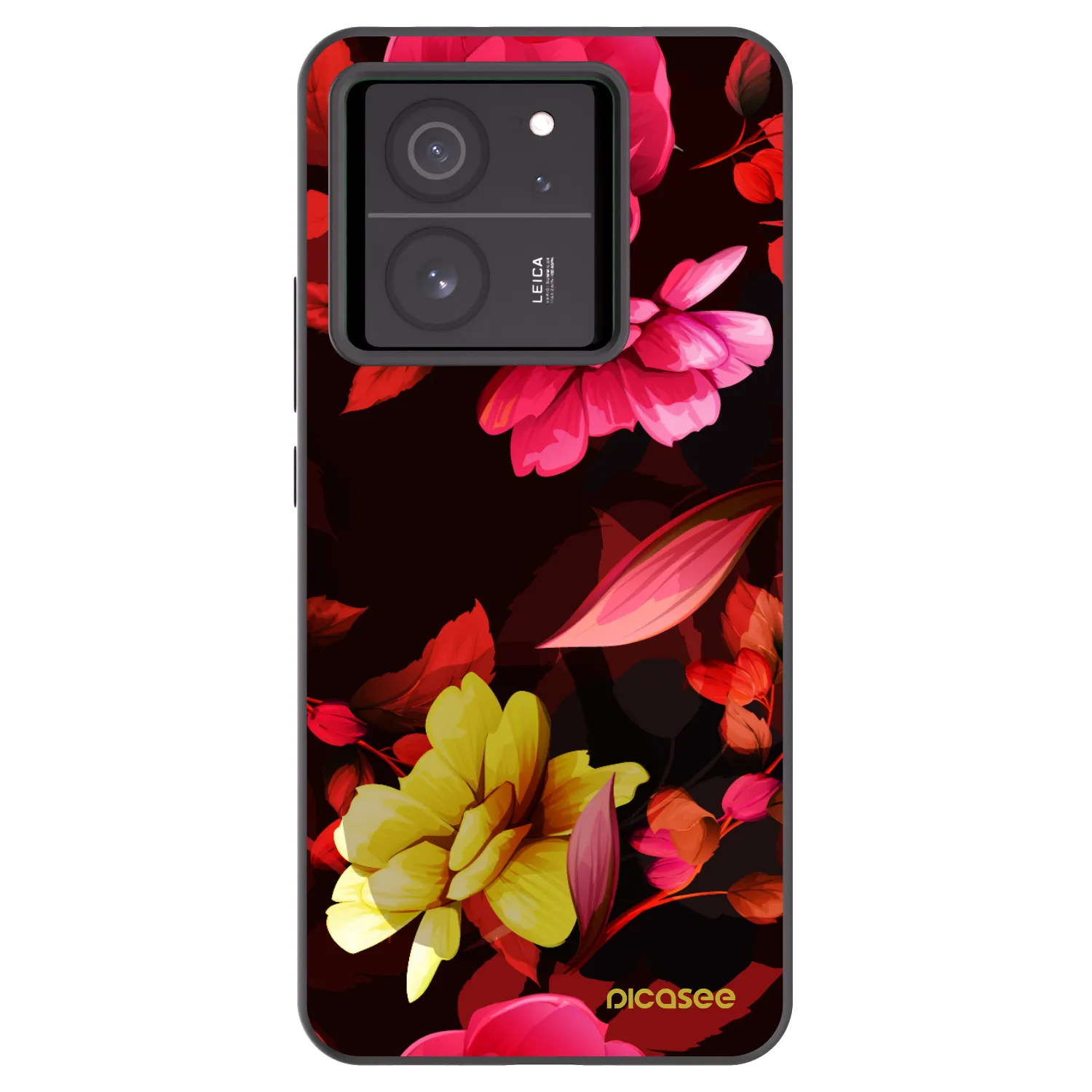 Picasee silikonový černý obal pro Xiaomi 13T Pro - Dark Peonny