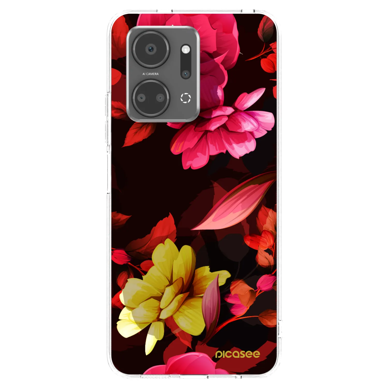 Picasee silikonový průhledný obal pro Honor X7a - Dark Peonny