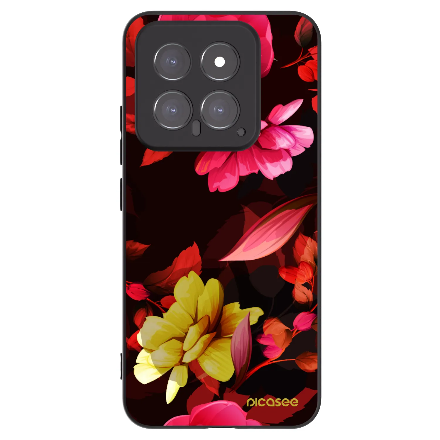 Picasee silikonový černý obal pro Xiaomi 14 - Dark Peonny