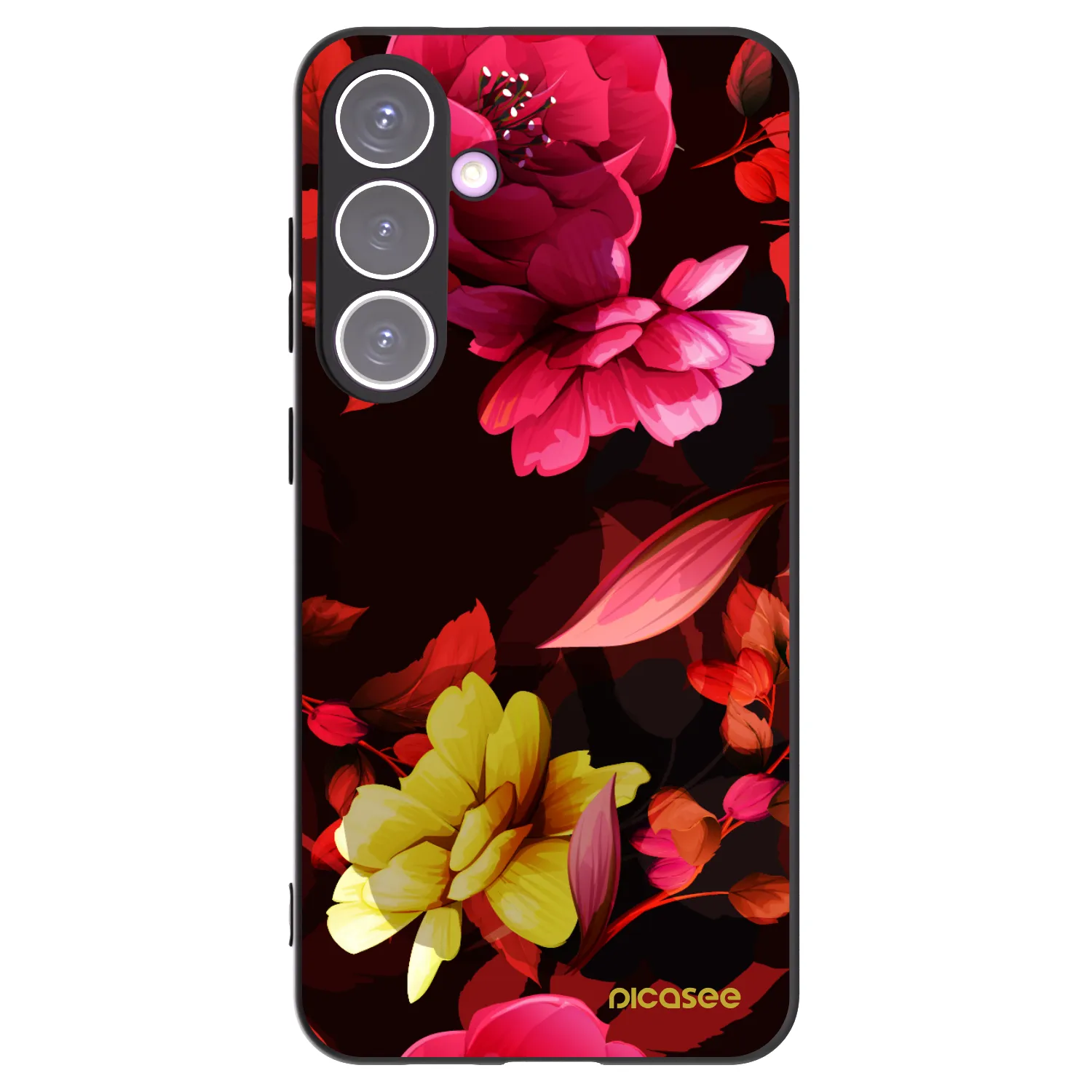 Picasee silikonový černý obal pro Samsung Galaxy S24+ S926B 5G - Dark Peonny