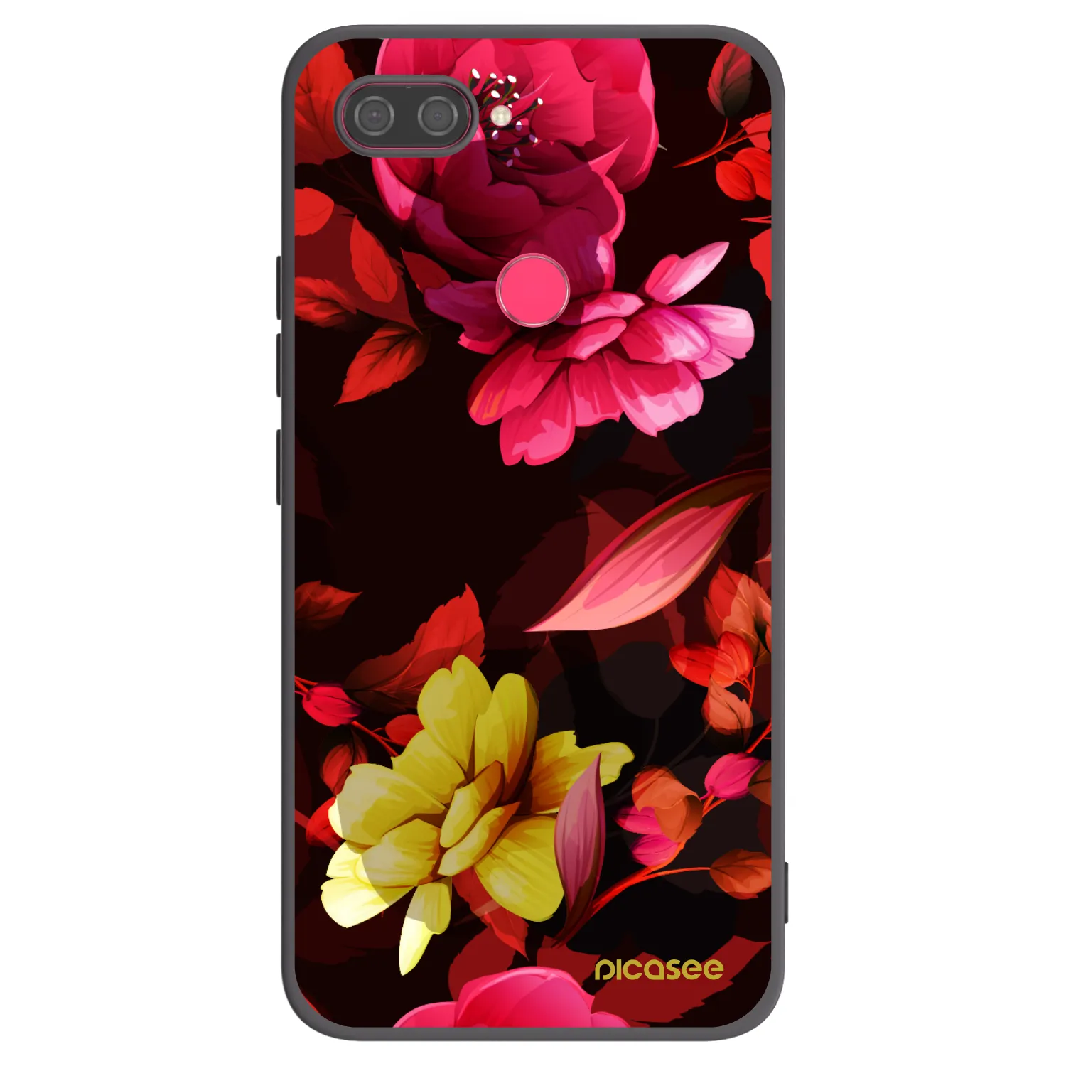 Picasee silikonový černý obal pro Xiaomi Mi 8 Lite - Dark Peonny