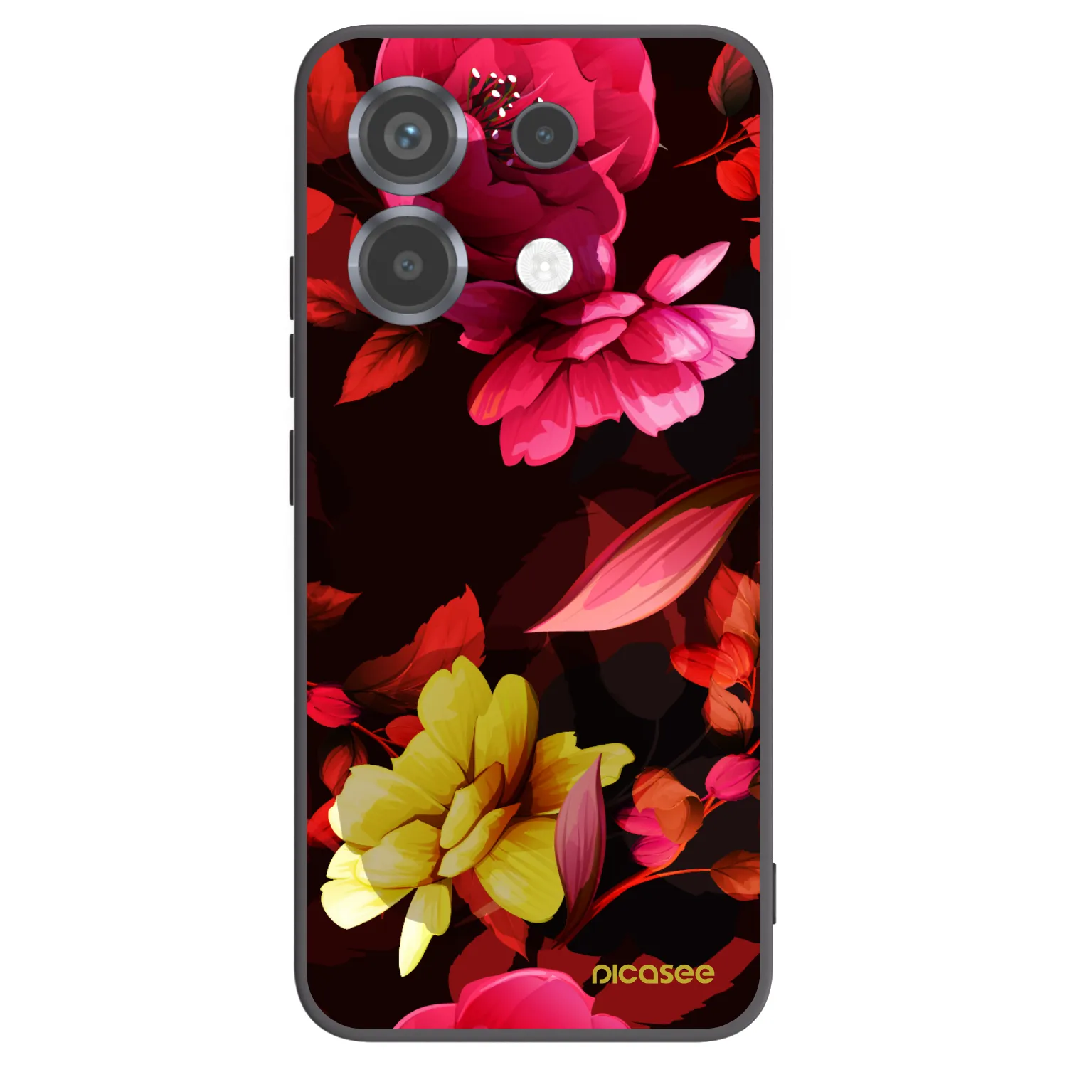 Picasee silikonový černý obal pro Xiaomi Poco X6 - Dark Peonny