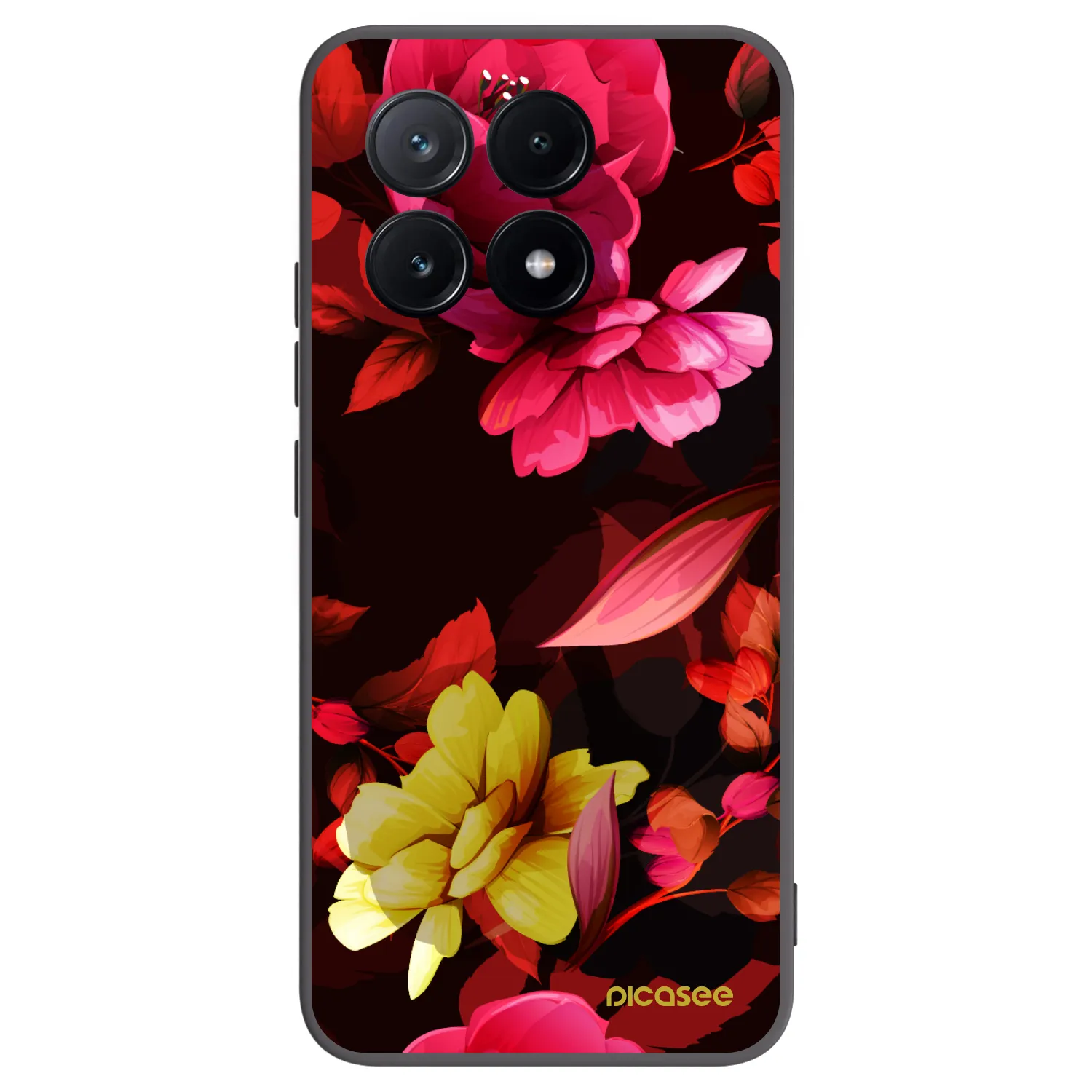 Picasee silikonový černý obal pro Xiaomi Poco X6 Pro - Dark Peonny